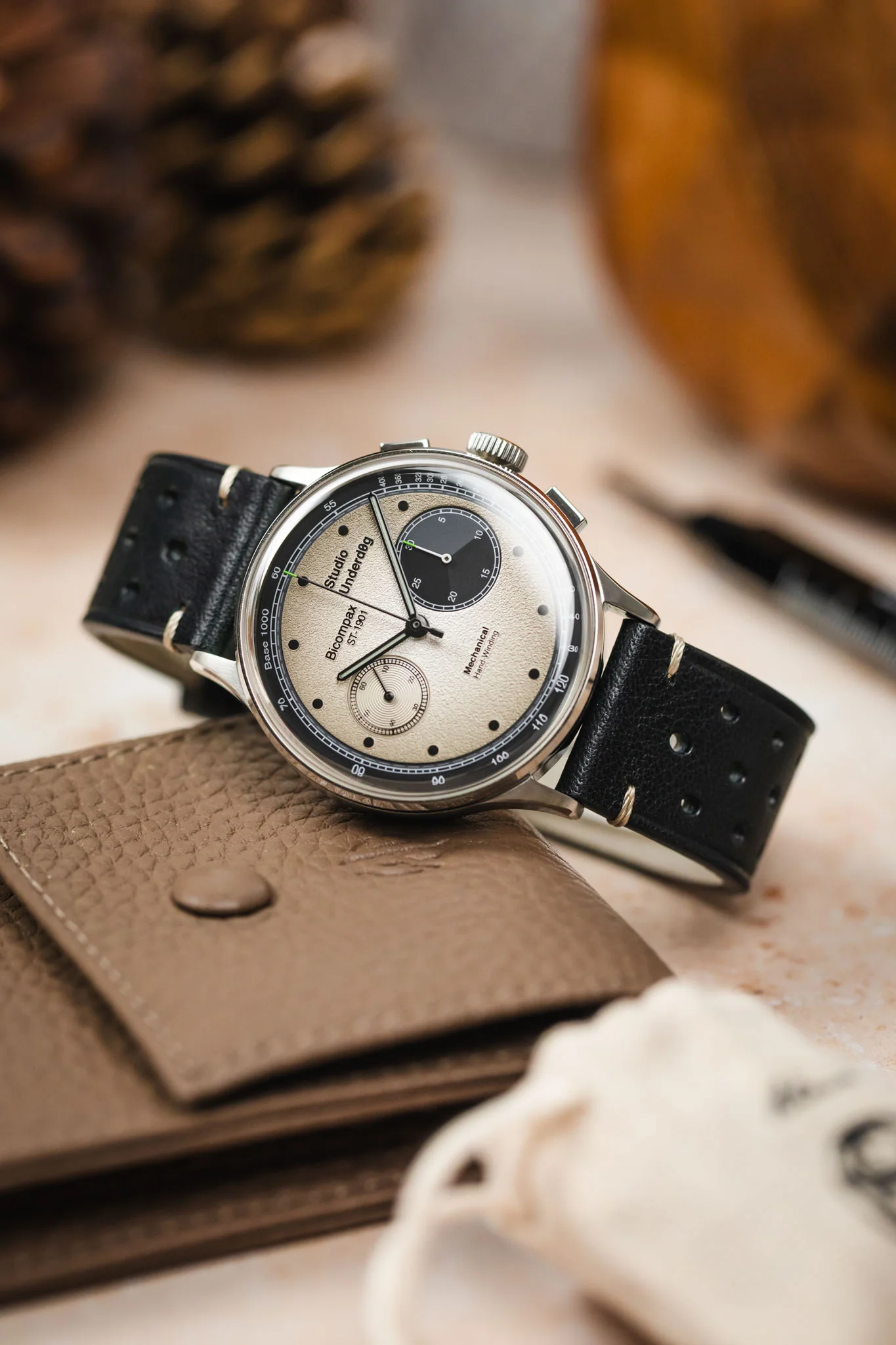 Morellato BRAHMS Perforated Leather Watch Strap - BLACK - Image 4