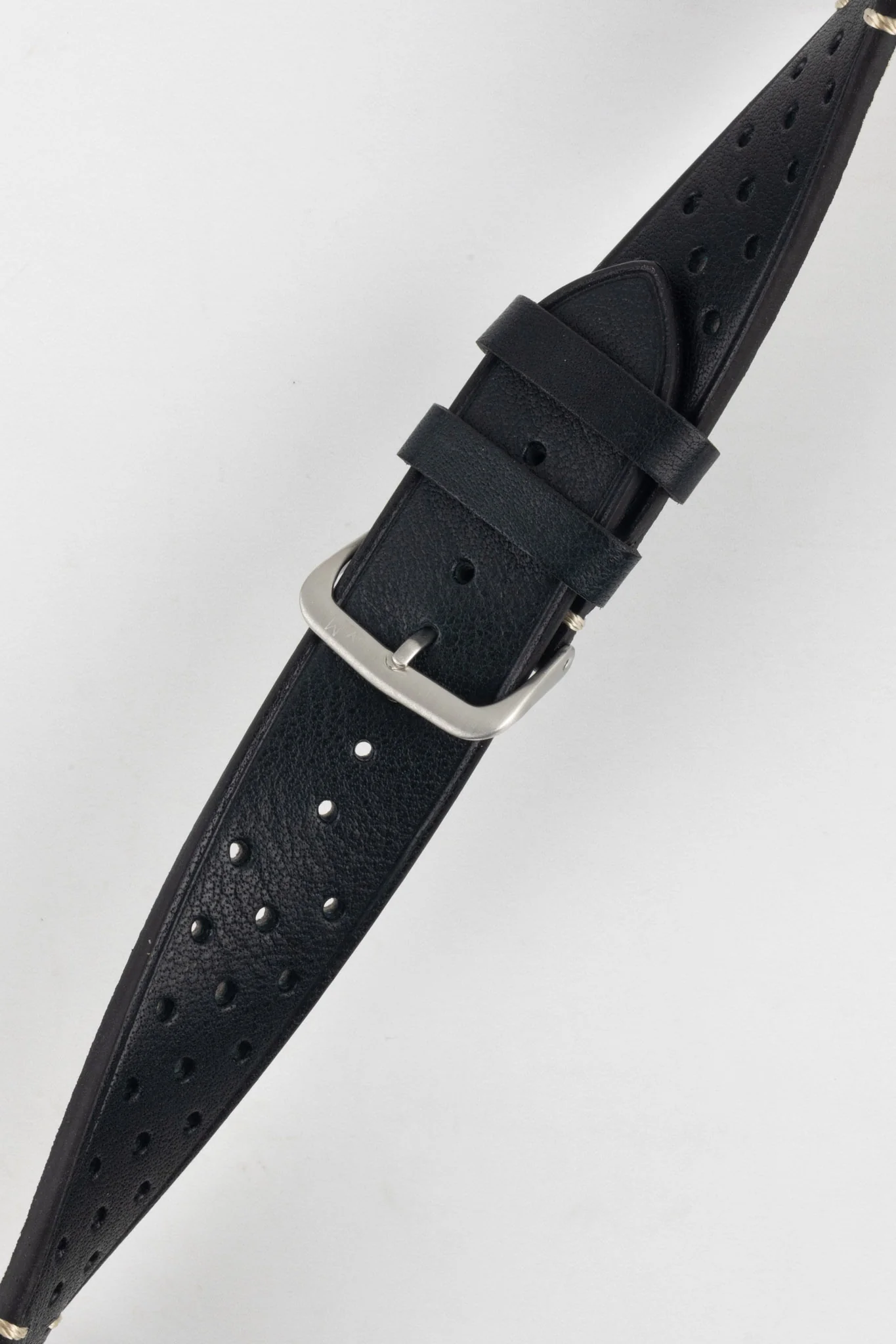 Morellato BRAHMS Perforated Leather Watch Strap - BLACK - Image 5