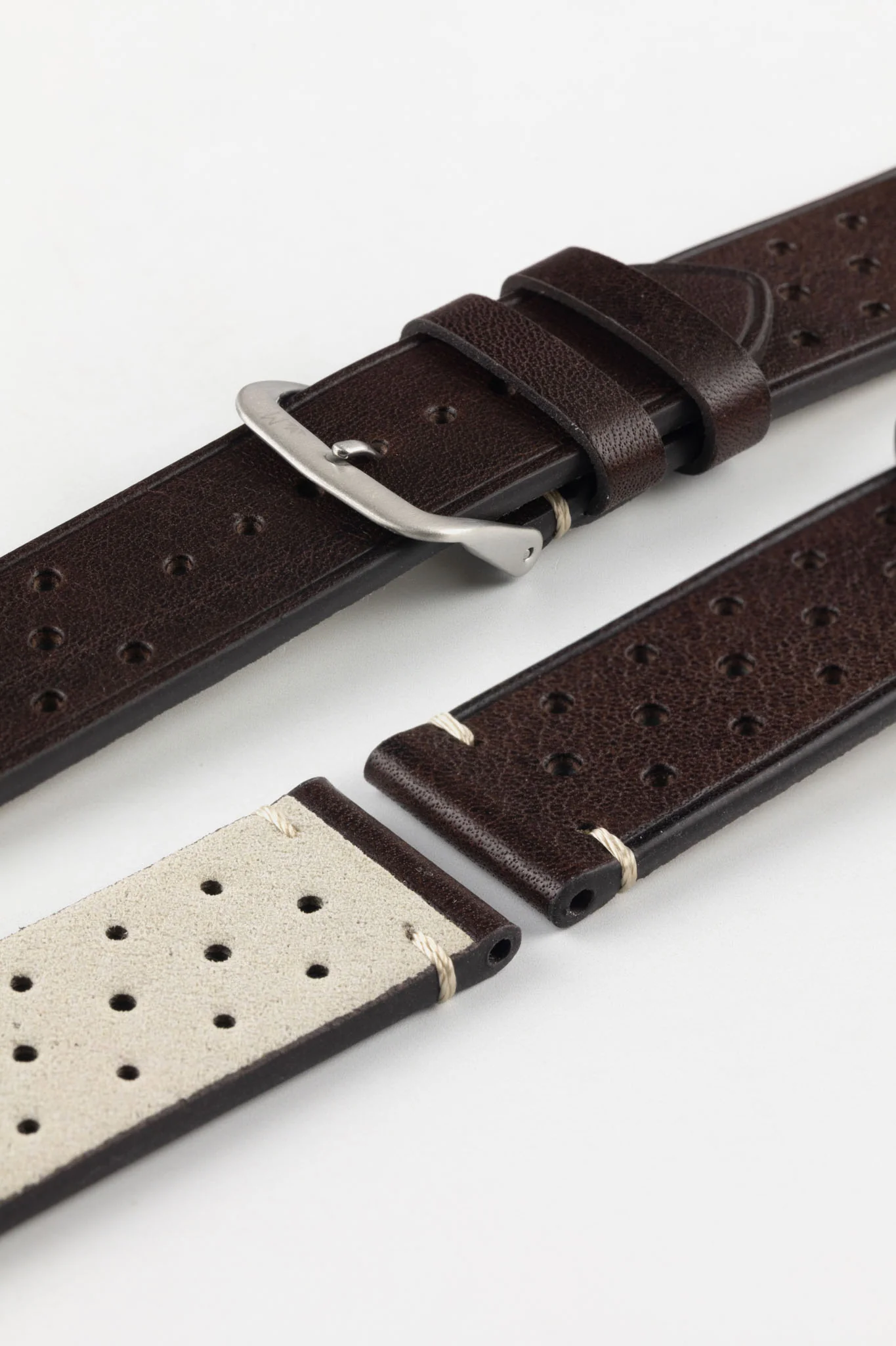 Morellato BRAHMS Perforated Leather Watch Strap - BROWN - Image 7