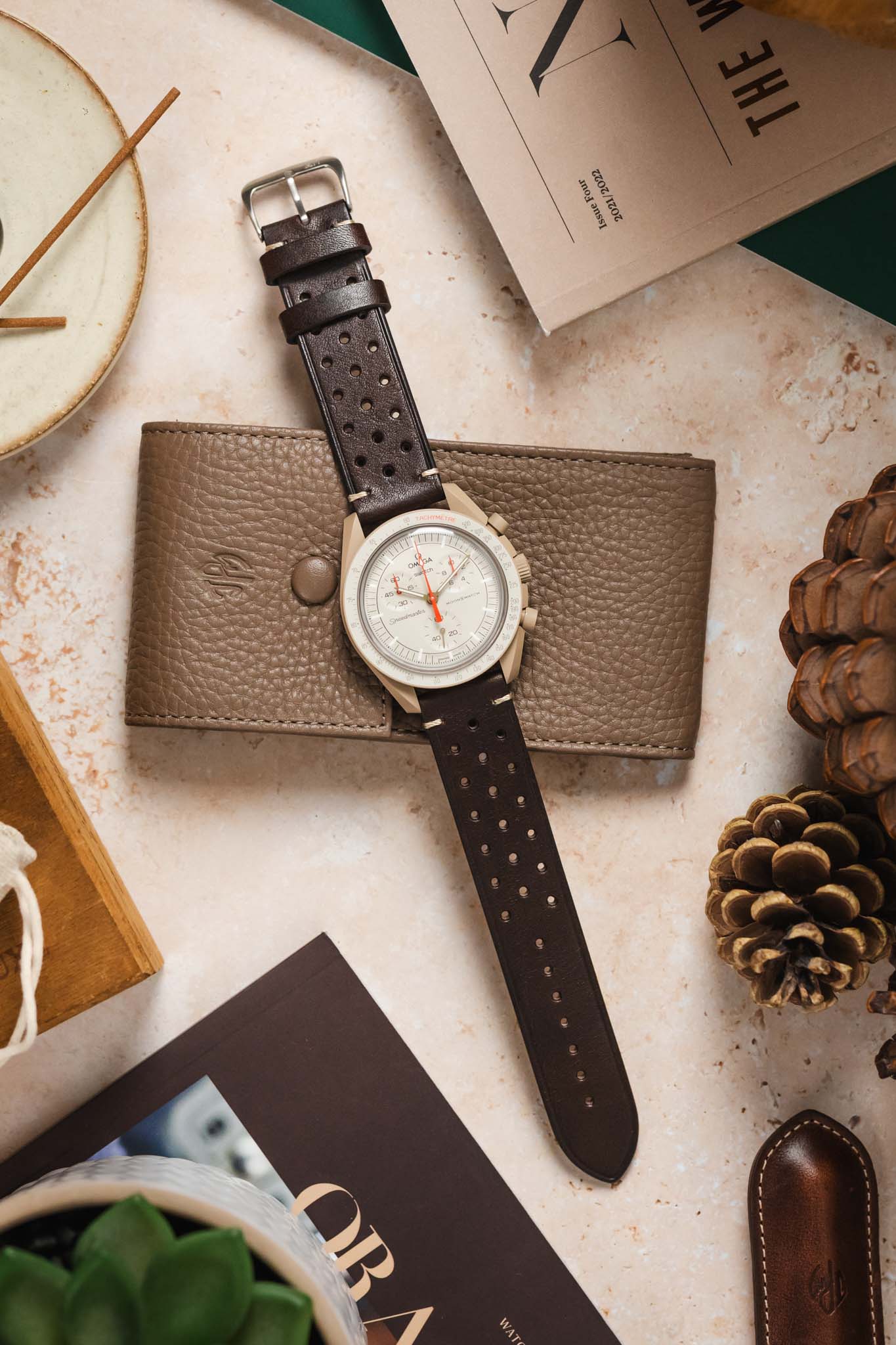 Morellato BRAHMS Perforated Leather Watch Strap - BROWN - Image 8