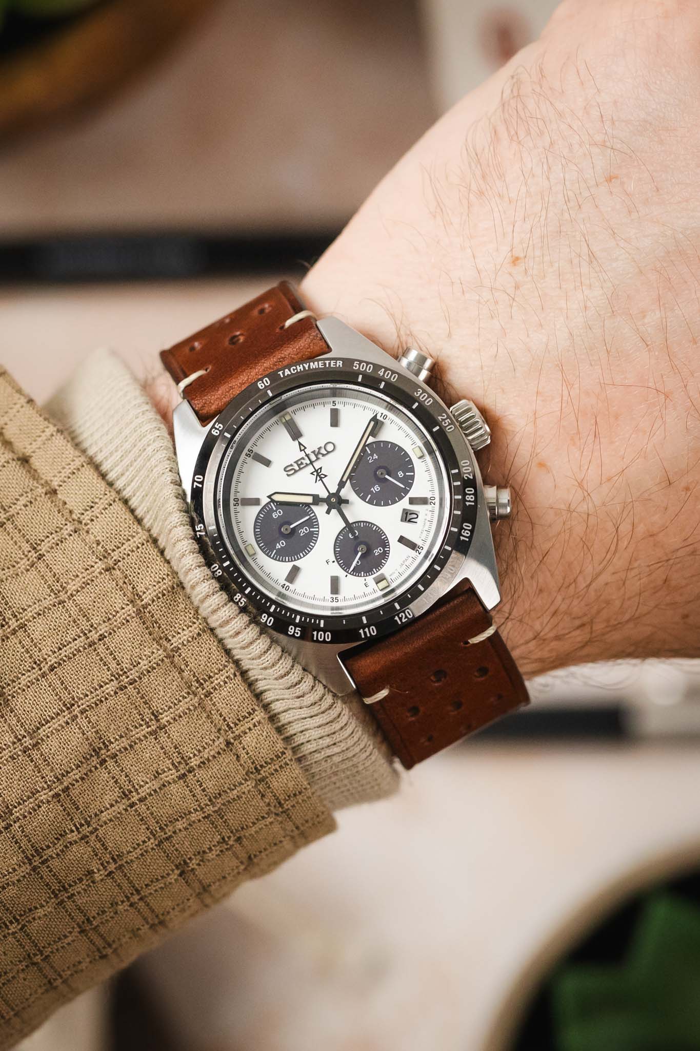 Morellato BRAHMS Perforated Leather Watch Strap - TAN - Image 2