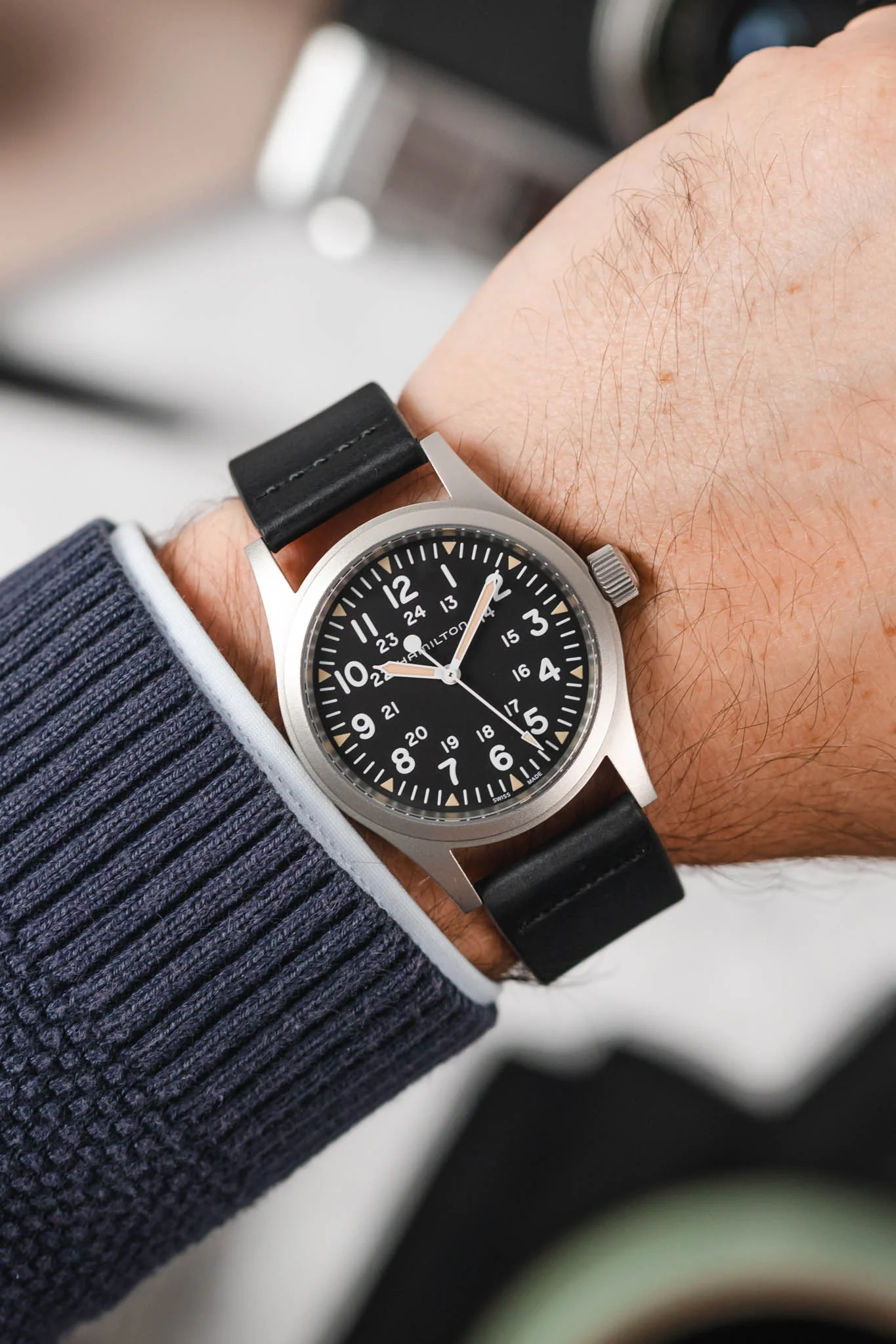 Morellato BRAMANTE Vintage Calfskin Leather Watch Strap in BLACK - Image 2