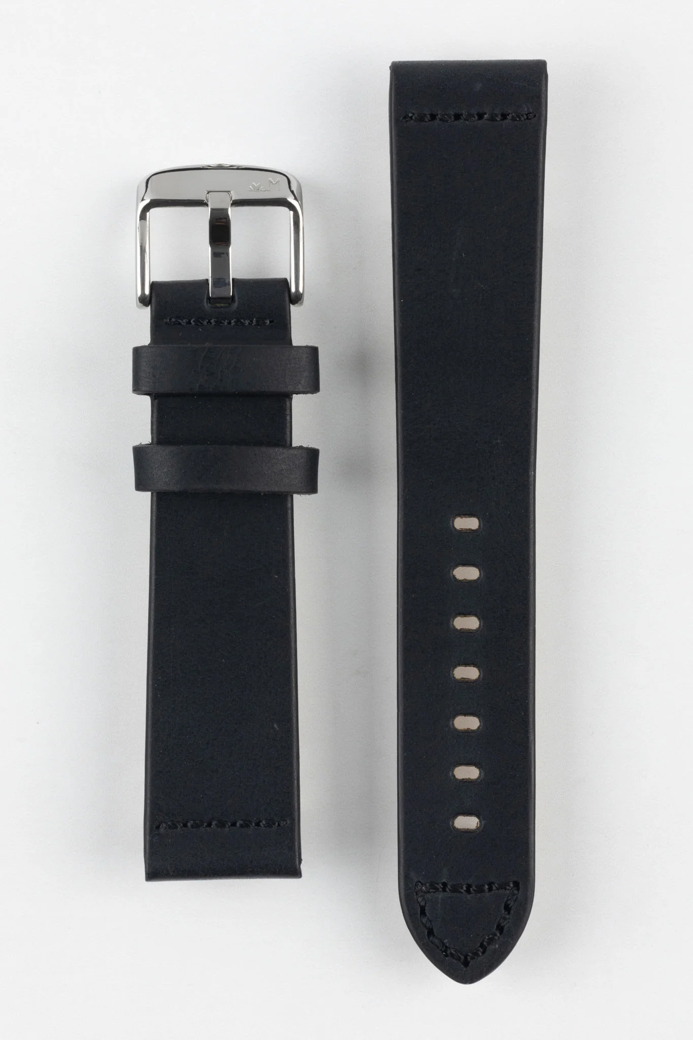 Morellato BRAMANTE Vintage Calfskin Leather Watch Strap in BLACK - Image 8