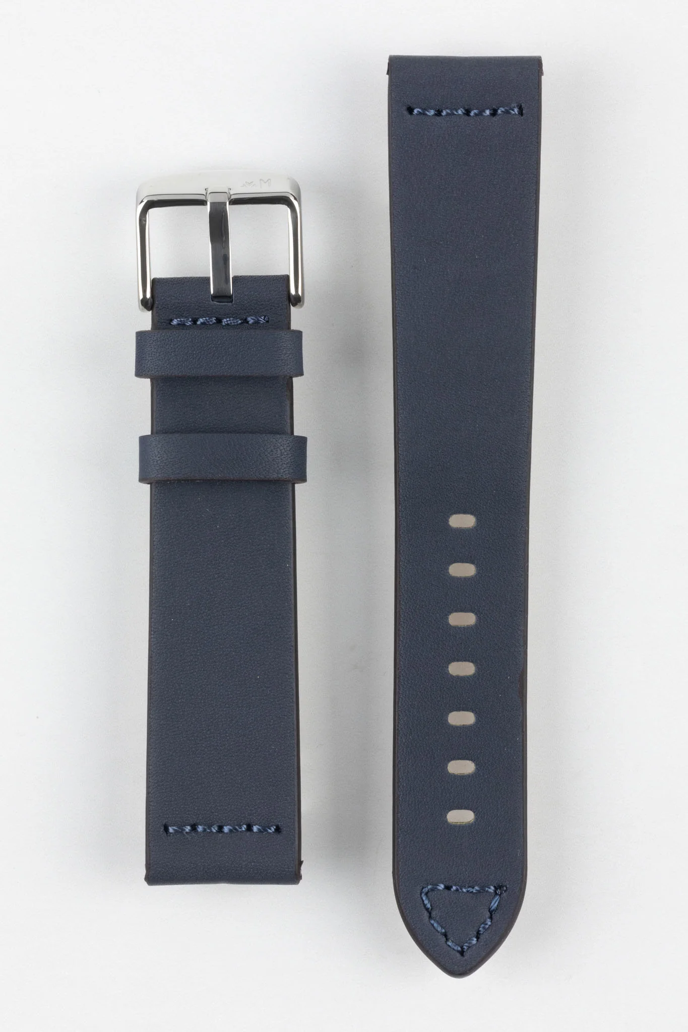 Morellato BRAMANTE Vintage Calfskin Leather Watch Strap in BLUE - Image 8
