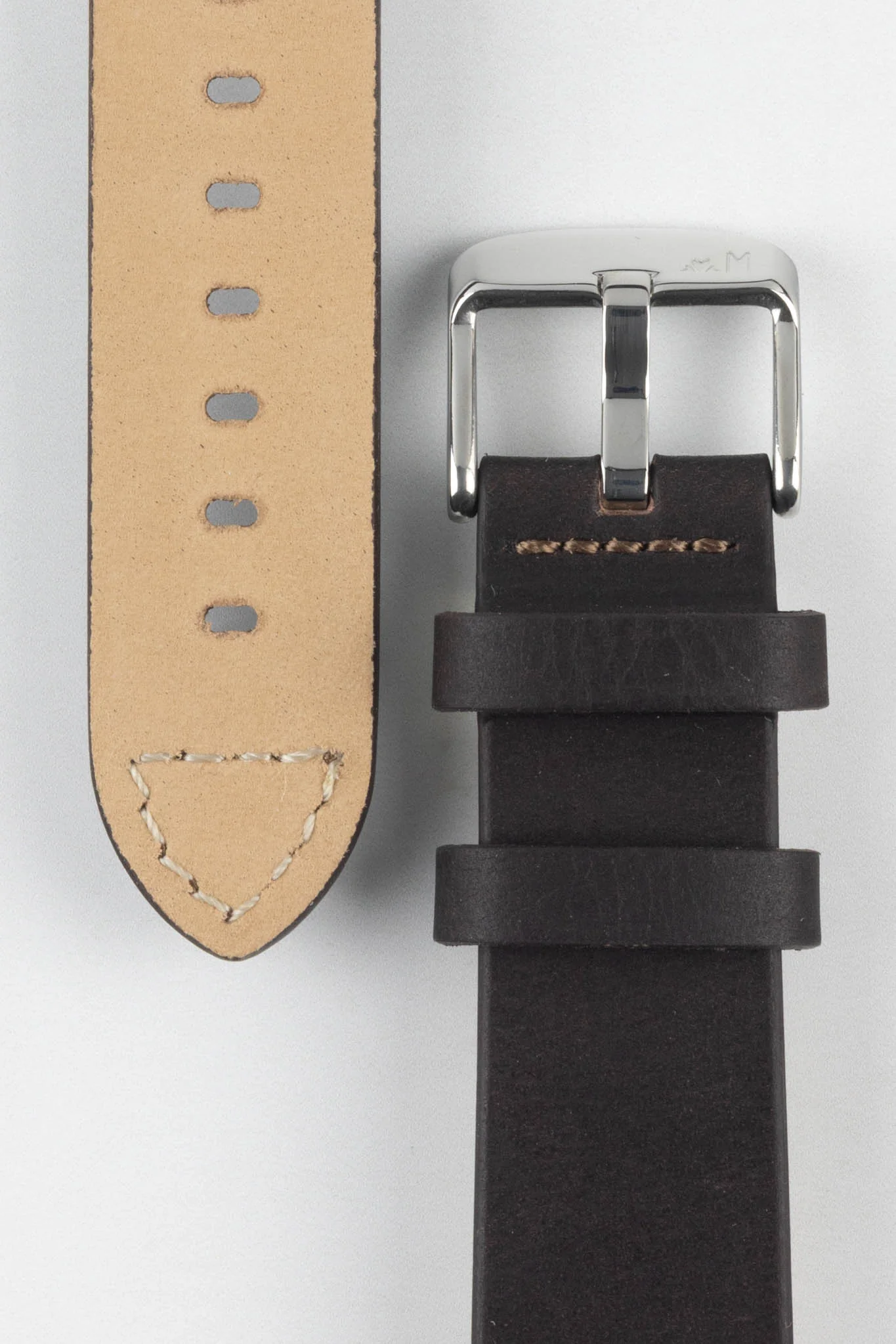 Morellato BRAMANTE Vintage Calfskin Leather Watch Strap in BROWN - Image 3