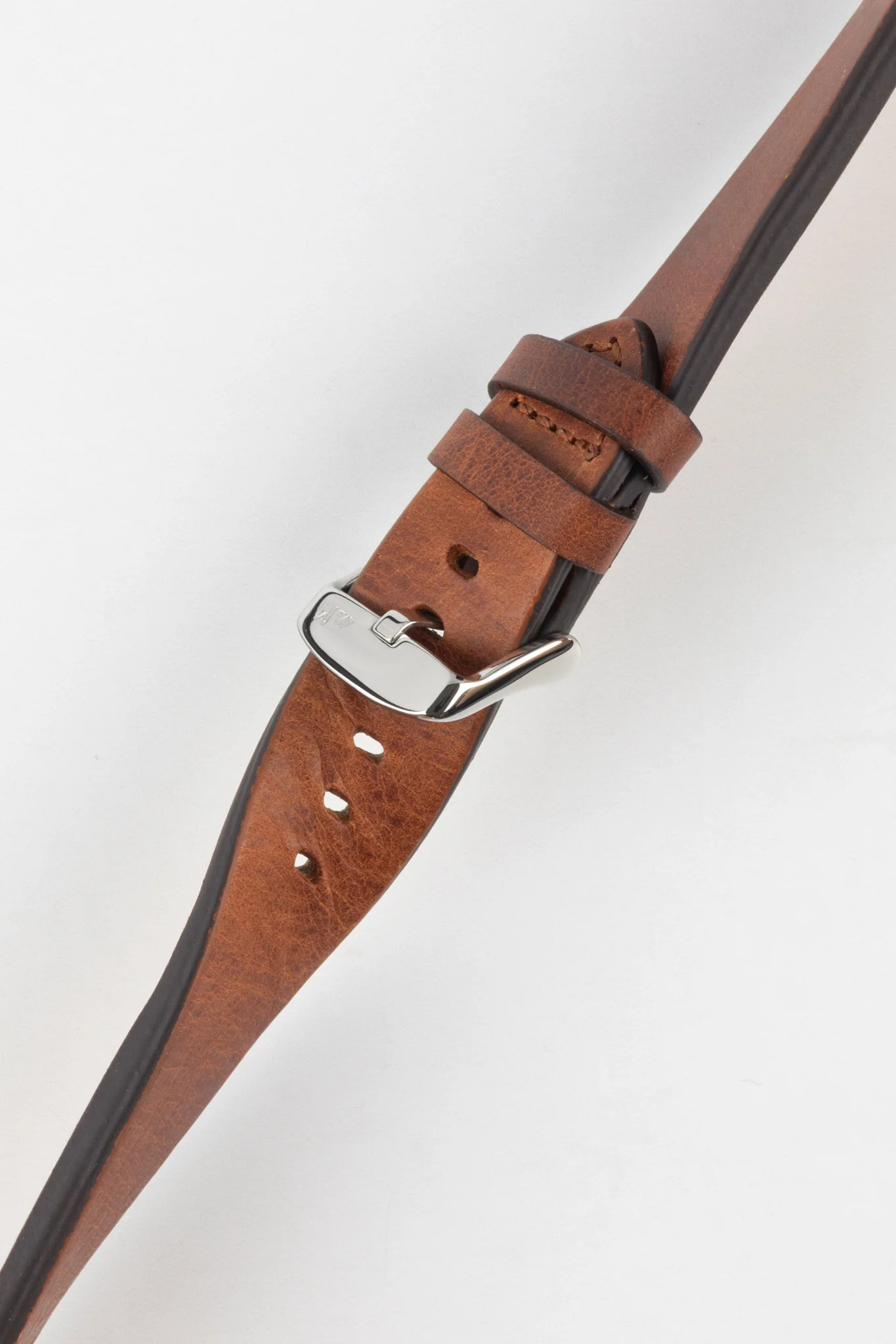 Morellato BRAMANTE Vintage Calfskin Leather Watch Strap in GOLD BROWN - Image 5
