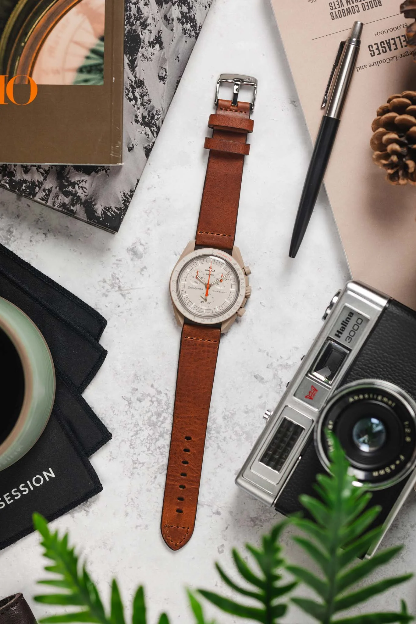 Morellato BRAMANTE Vintage Calfskin Leather Watch Strap in GOLD BROWN - Image 7