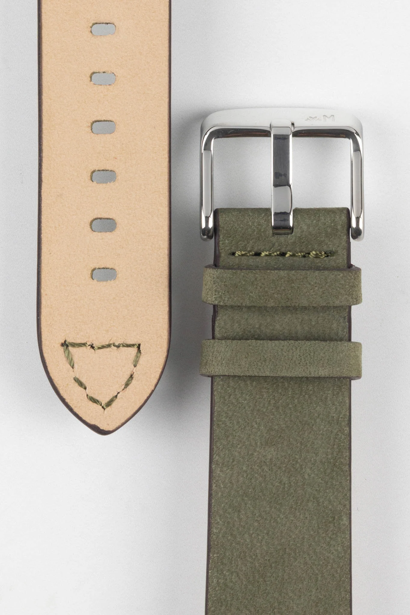 Morellato BRAMANTE Vintage Calfskin Leather Watch Strap in GREEN - Image 3