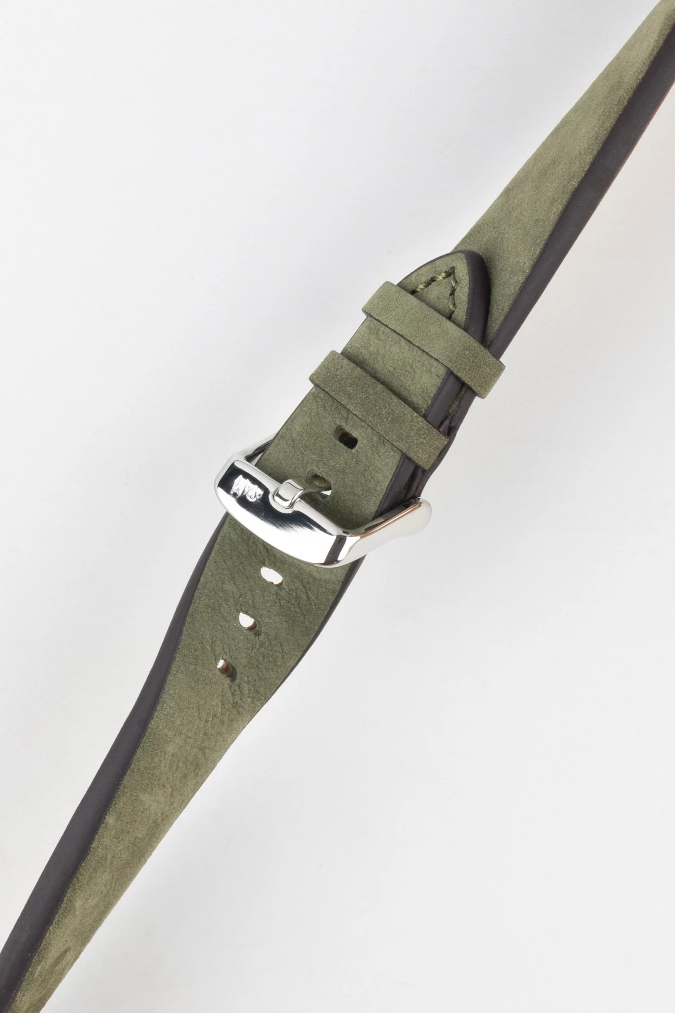 Morellato BRAMANTE Vintage Calfskin Leather Watch Strap in GREEN - Image 5