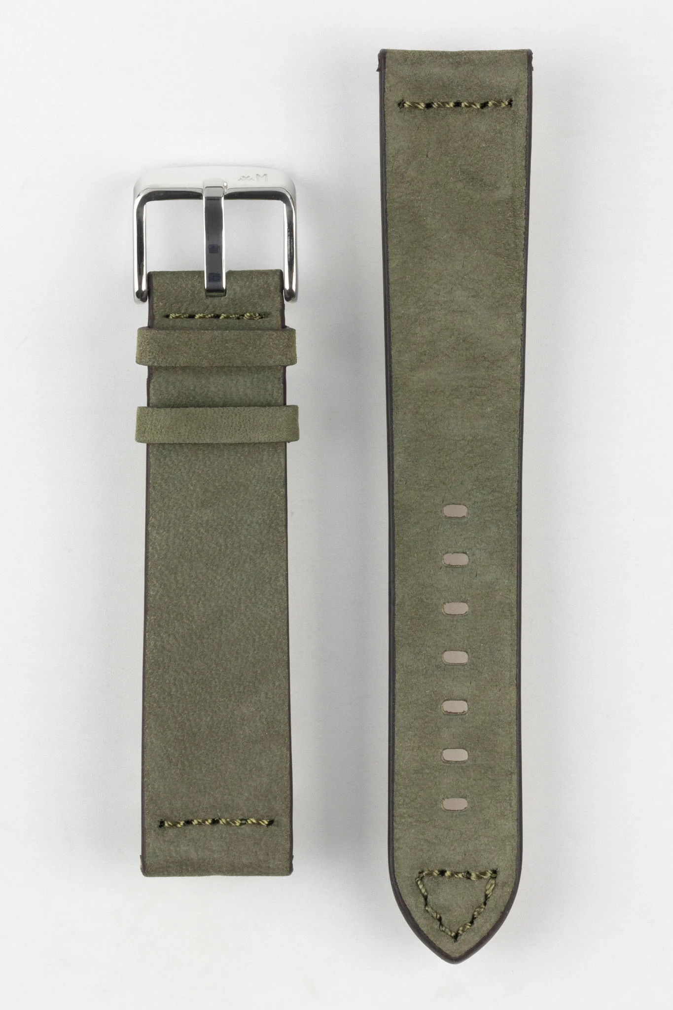 Morellato BRAMANTE Vintage Calfskin Leather Watch Strap in GREEN - Image 8