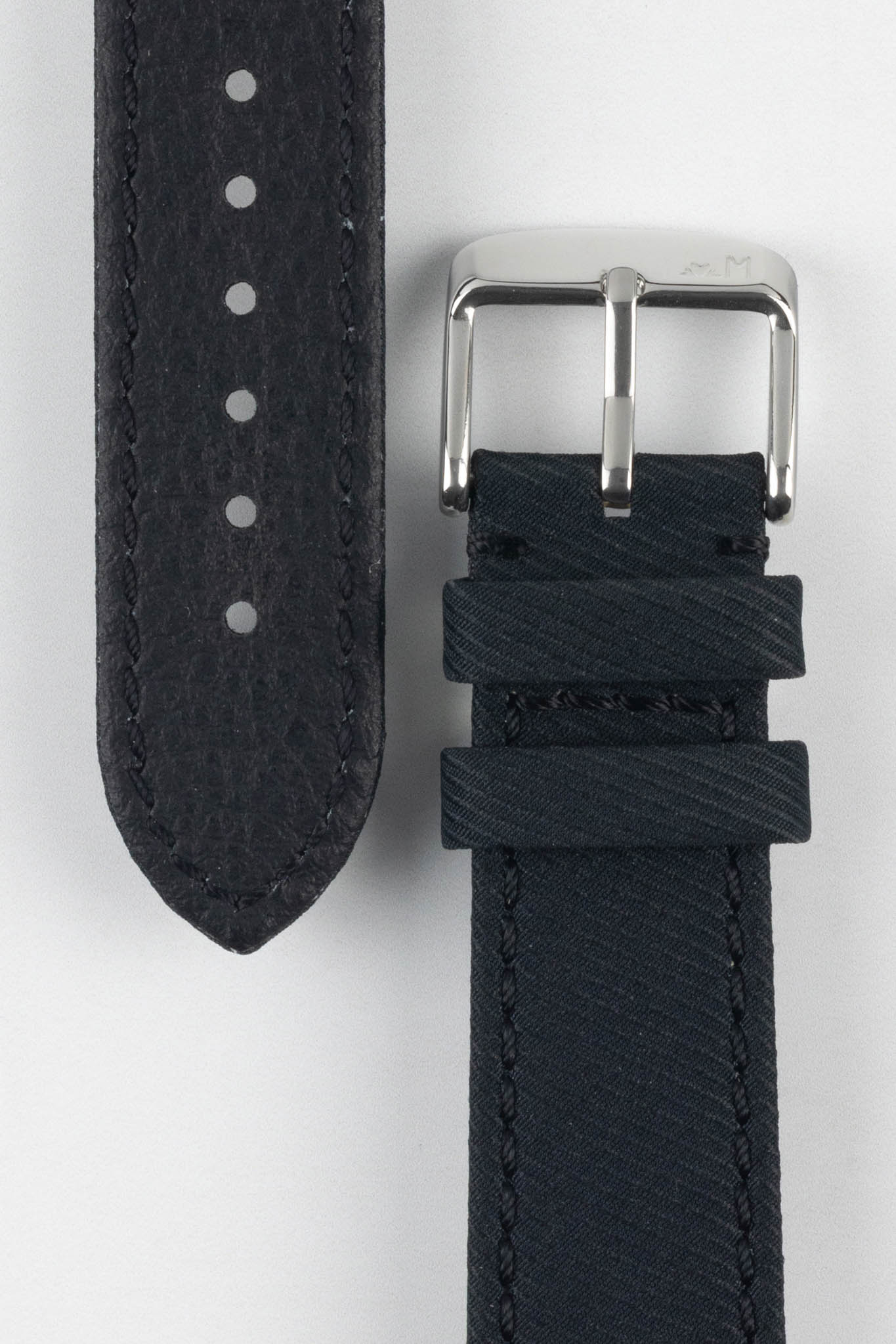 Morellato CORFÙ Recycled Gabardine Fabric Watch Strap in BLACK - Image 3
