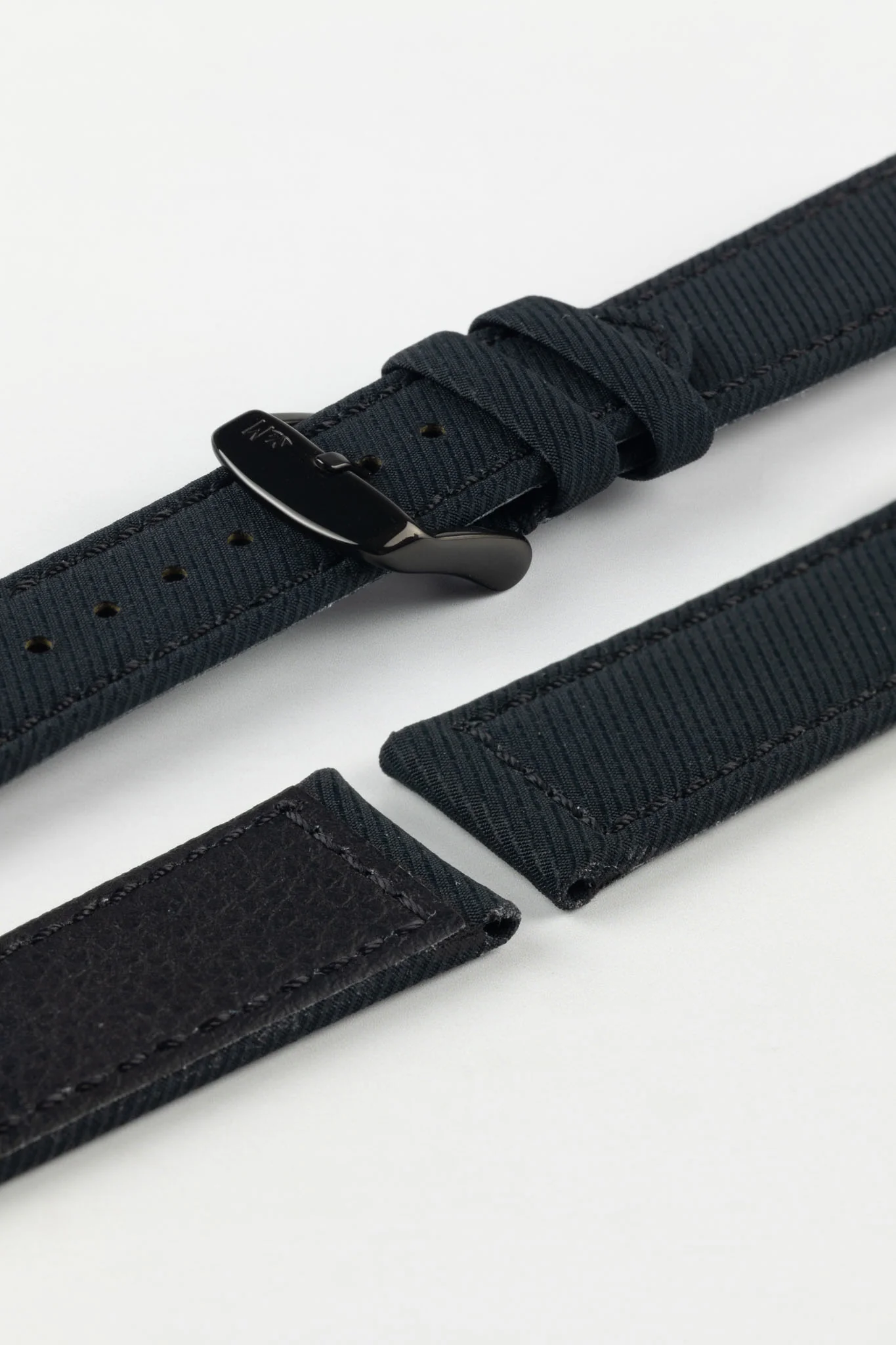Morellato CORFÙ Recycled Gabardine Fabric Watch Strap in BLACK - Image 7