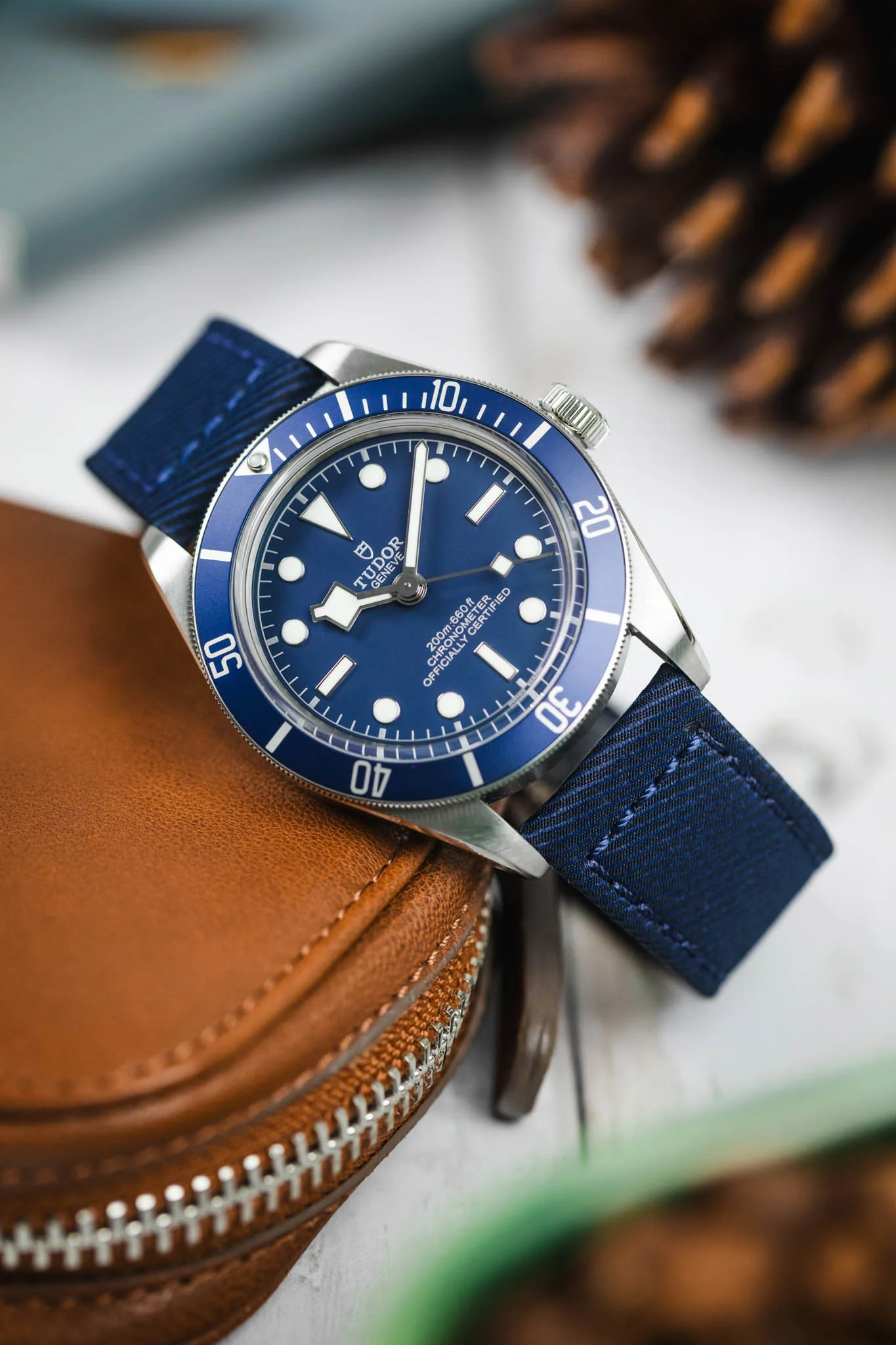 Morellato CORFÙ Recycled Gabardine Fabric Watch Strap in BLUE - Image 4