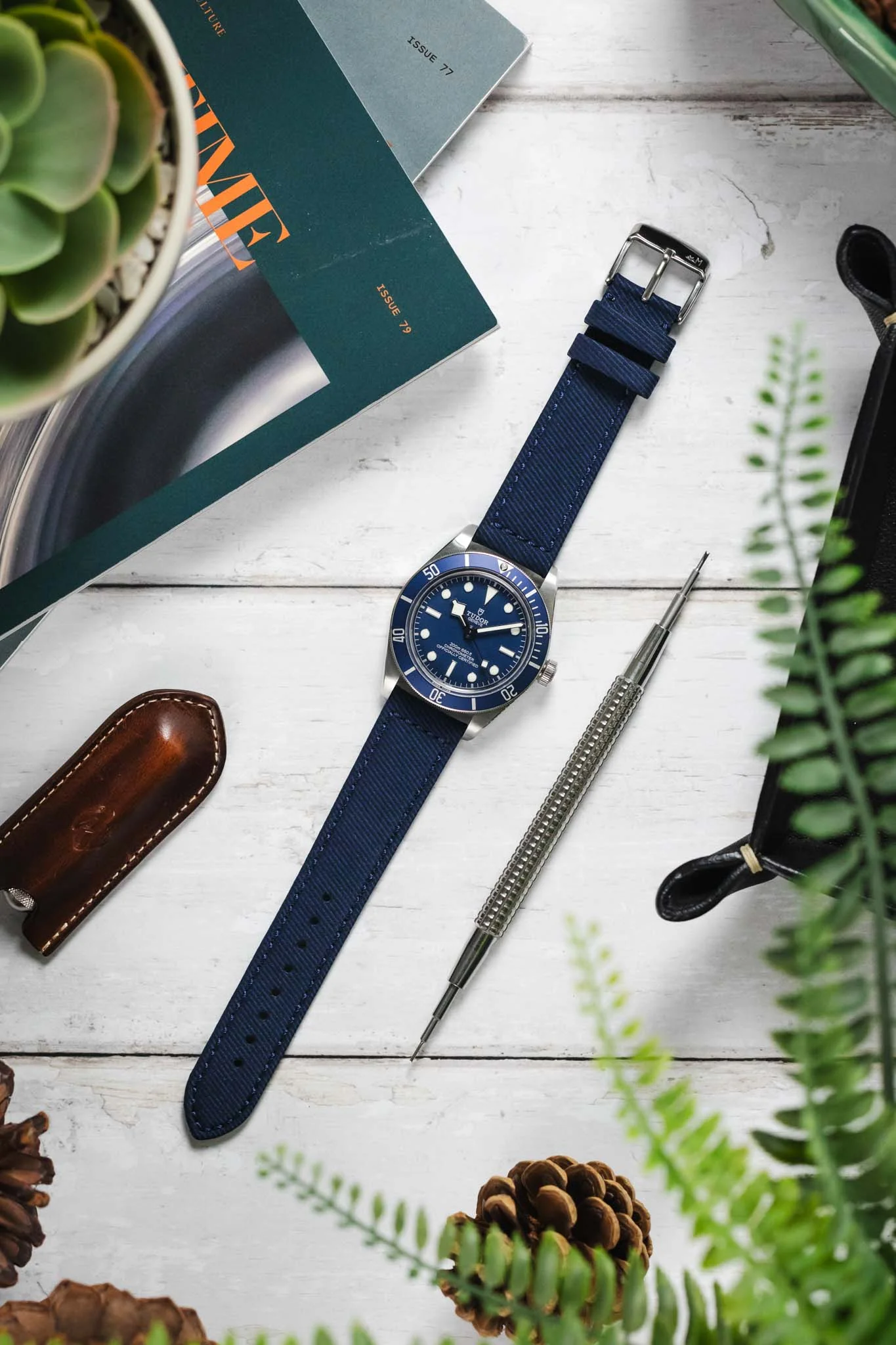 Morellato CORFÙ Recycled Gabardine Fabric Watch Strap in BLUE - Image 8