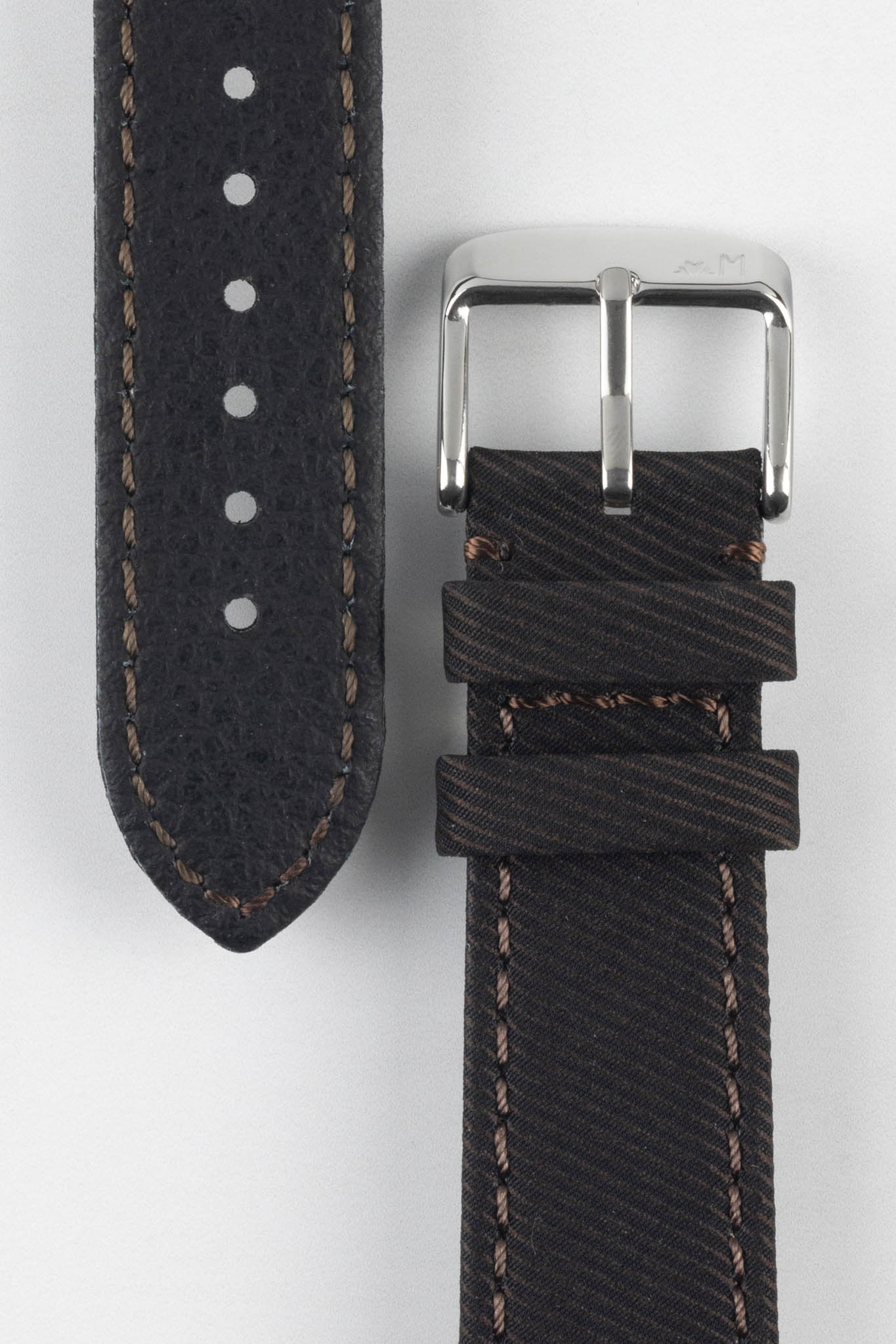 Morellato CORFÙ Recycled Gabardine Fabric Watch Strap in BROWN - Image 3
