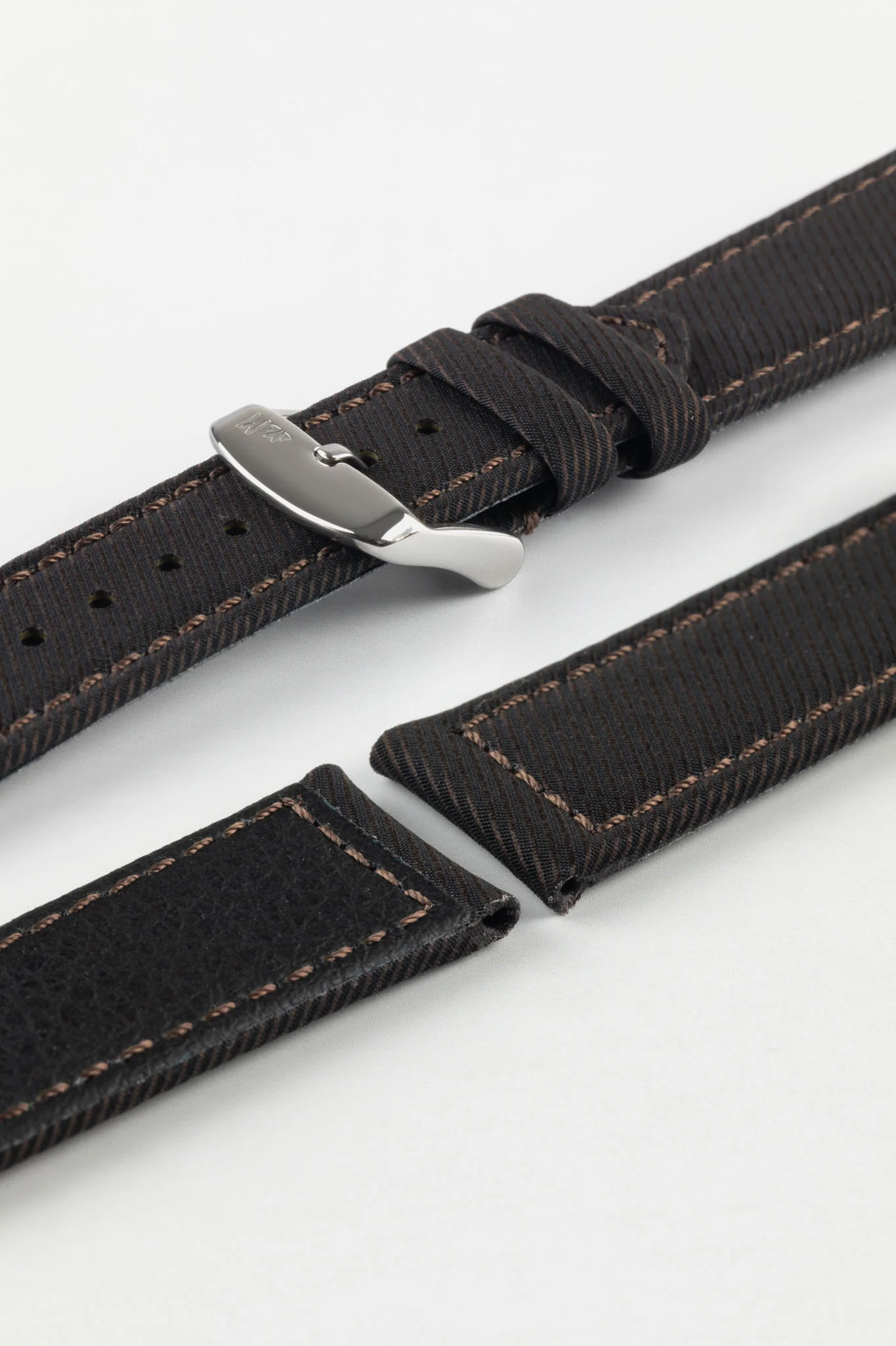 Morellato CORFÙ Recycled Gabardine Fabric Watch Strap in BROWN - Image 6