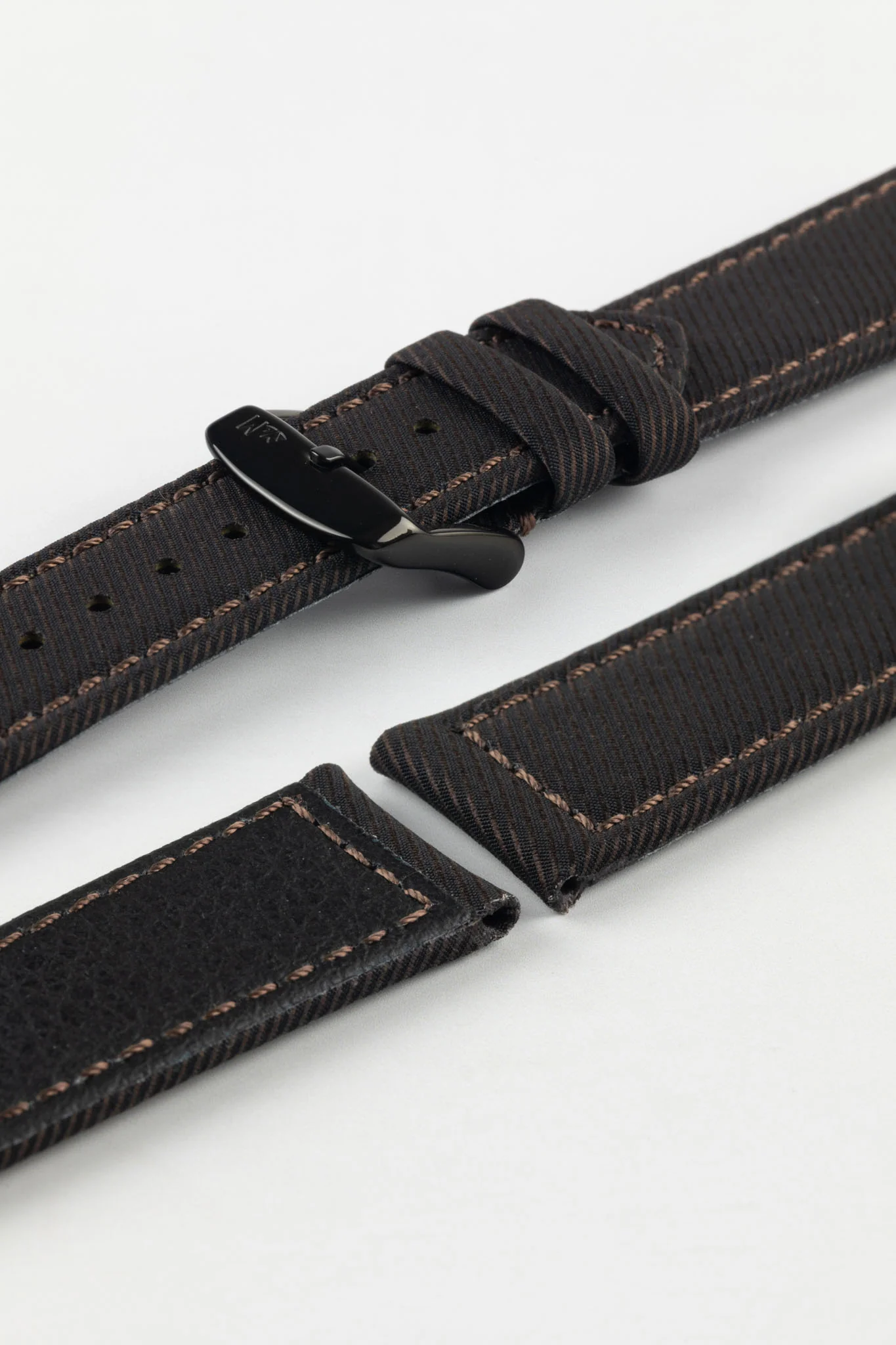 Morellato CORFÙ Recycled Gabardine Fabric Watch Strap in BROWN - Image 7