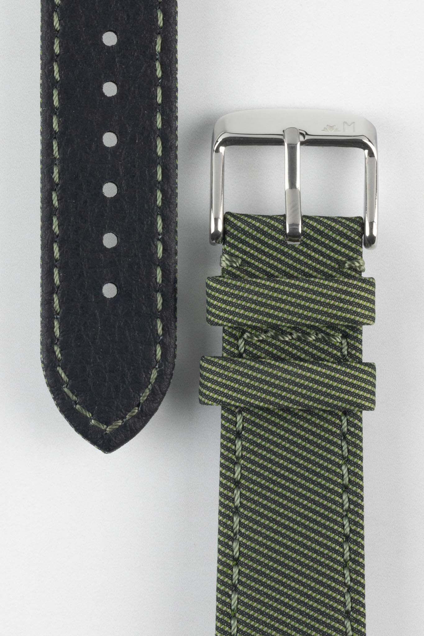Morellato CORFÙ Recycled Gabardine Fabric Watch Strap in GREEN - Image 3
