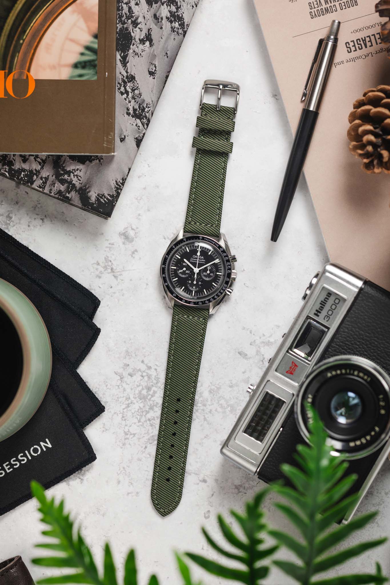 Morellato CORFÙ Recycled Gabardine Fabric Watch Strap in GREEN - Image 8