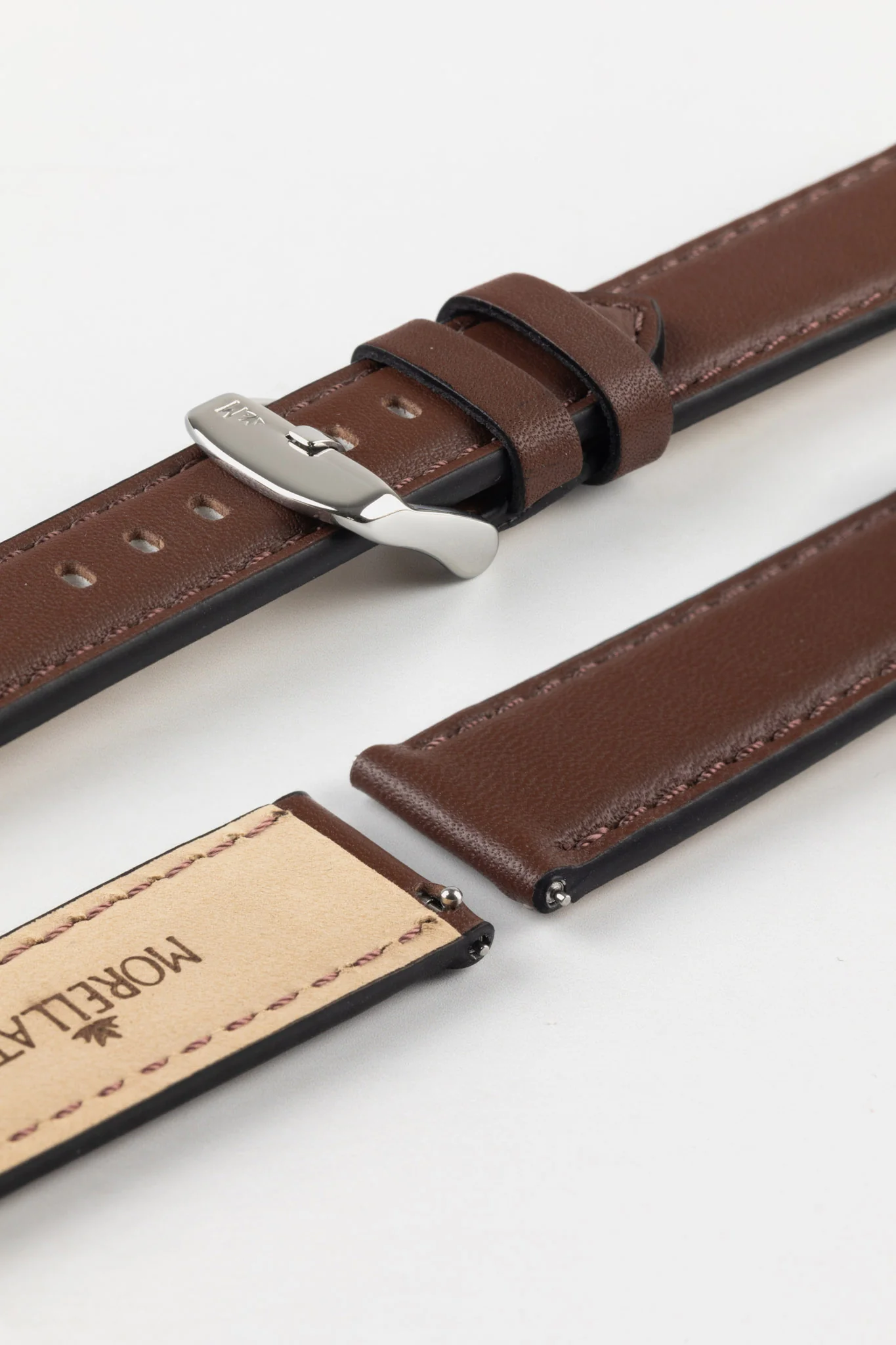 Morellato CROQUET Quick-Release Leather Watch Strap in BROWN - Image 5
