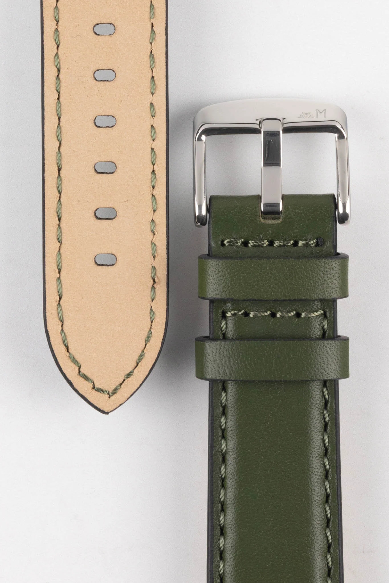 Morellato CROQUET Quick-Release Leather Watch Strap in GREEN - Image 3