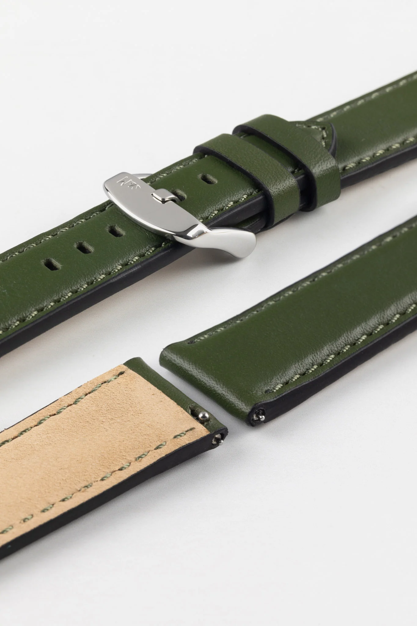 Morellato CROQUET Quick-Release Leather Watch Strap in GREEN - Image 7