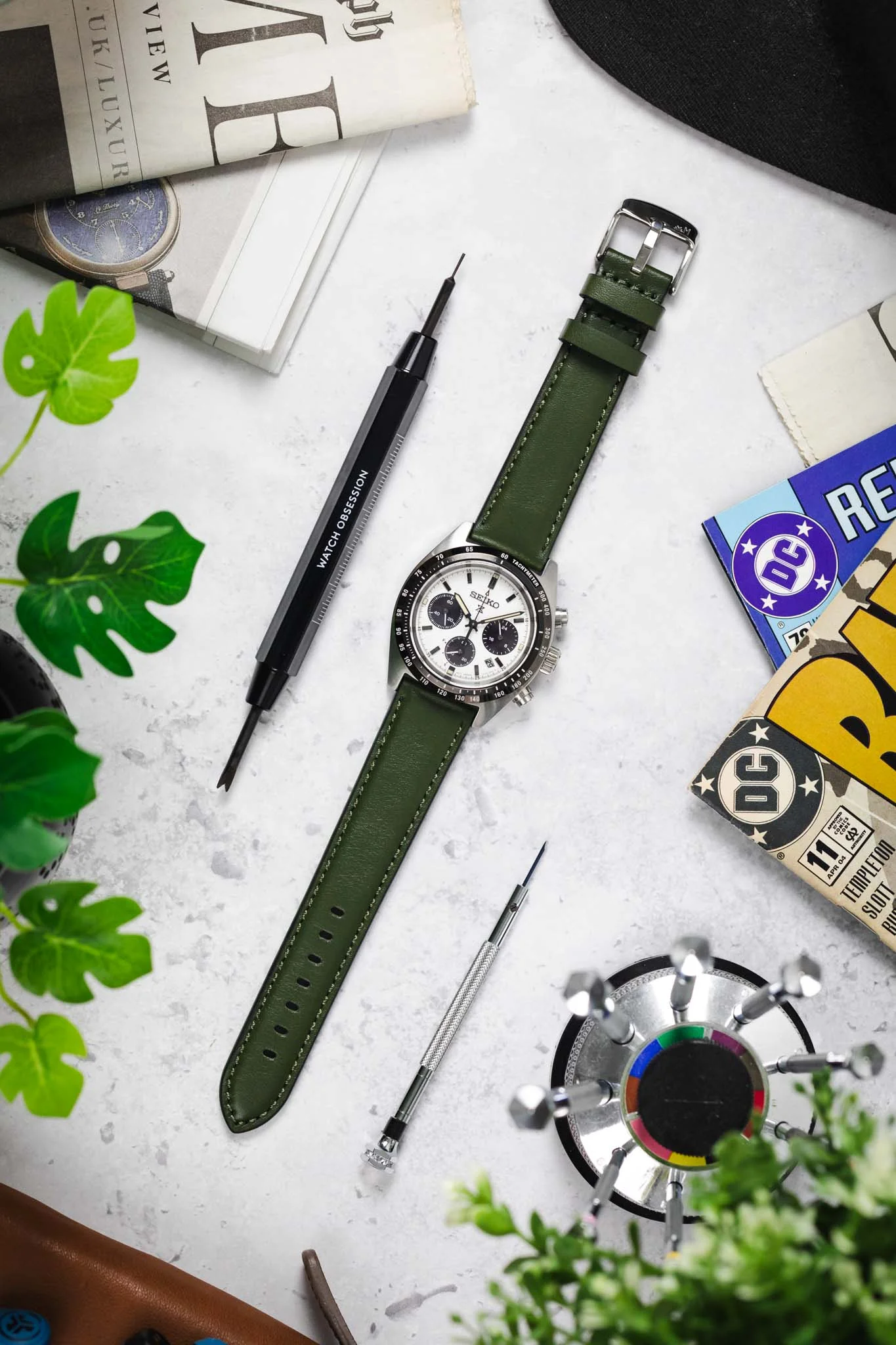 Morellato CROQUET Quick-Release Leather Watch Strap in GREEN - Image 8