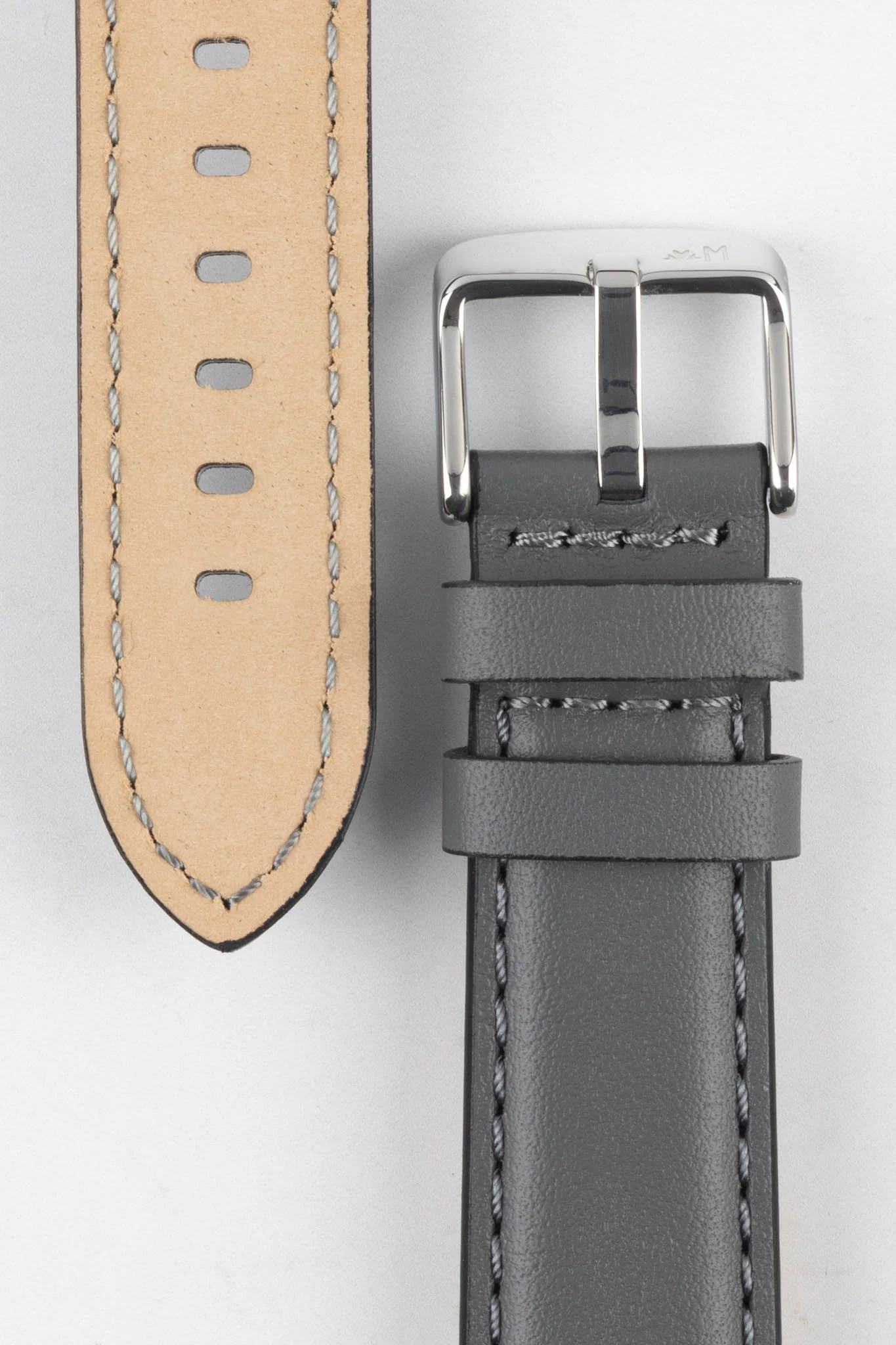 Morellato CROQUET Quick-Release Leather Watch Strap in GREY - Image 3