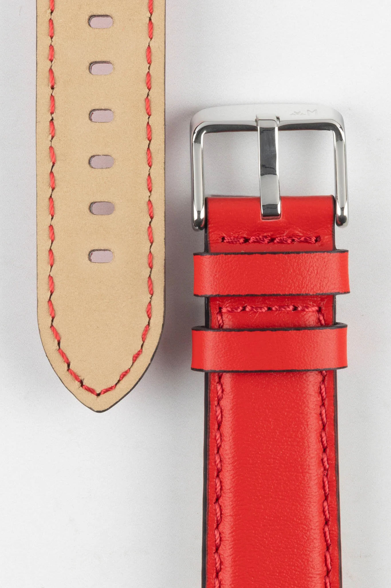 Morellato CROQUET Quick-Release Leather Watch Strap in RED - Image 3