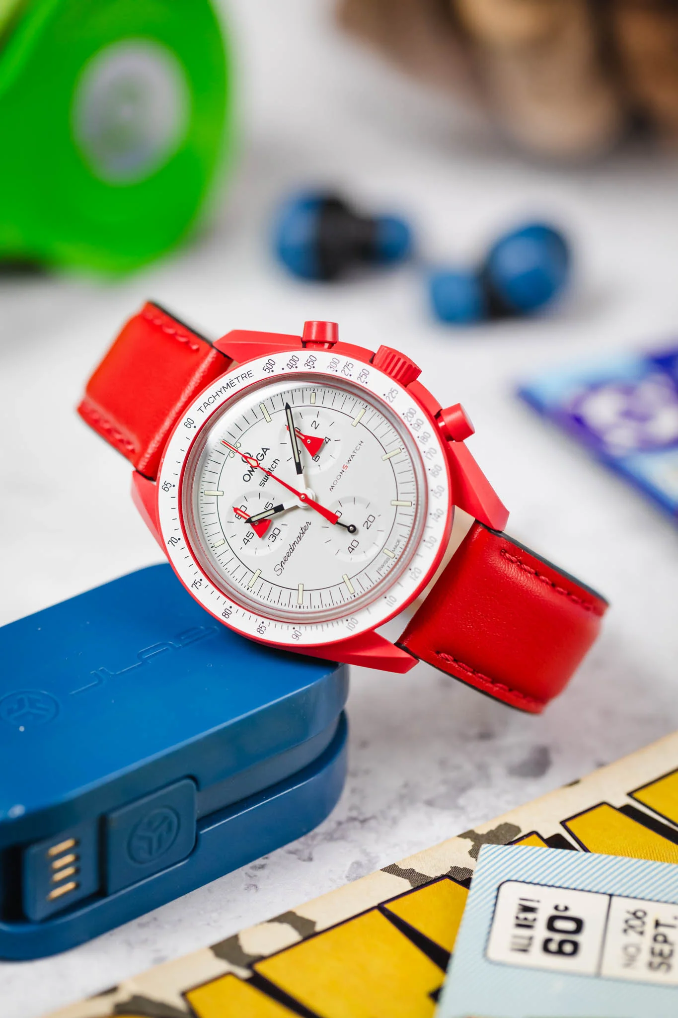 Morellato CROQUET Quick-Release Leather Watch Strap in RED - Image 4