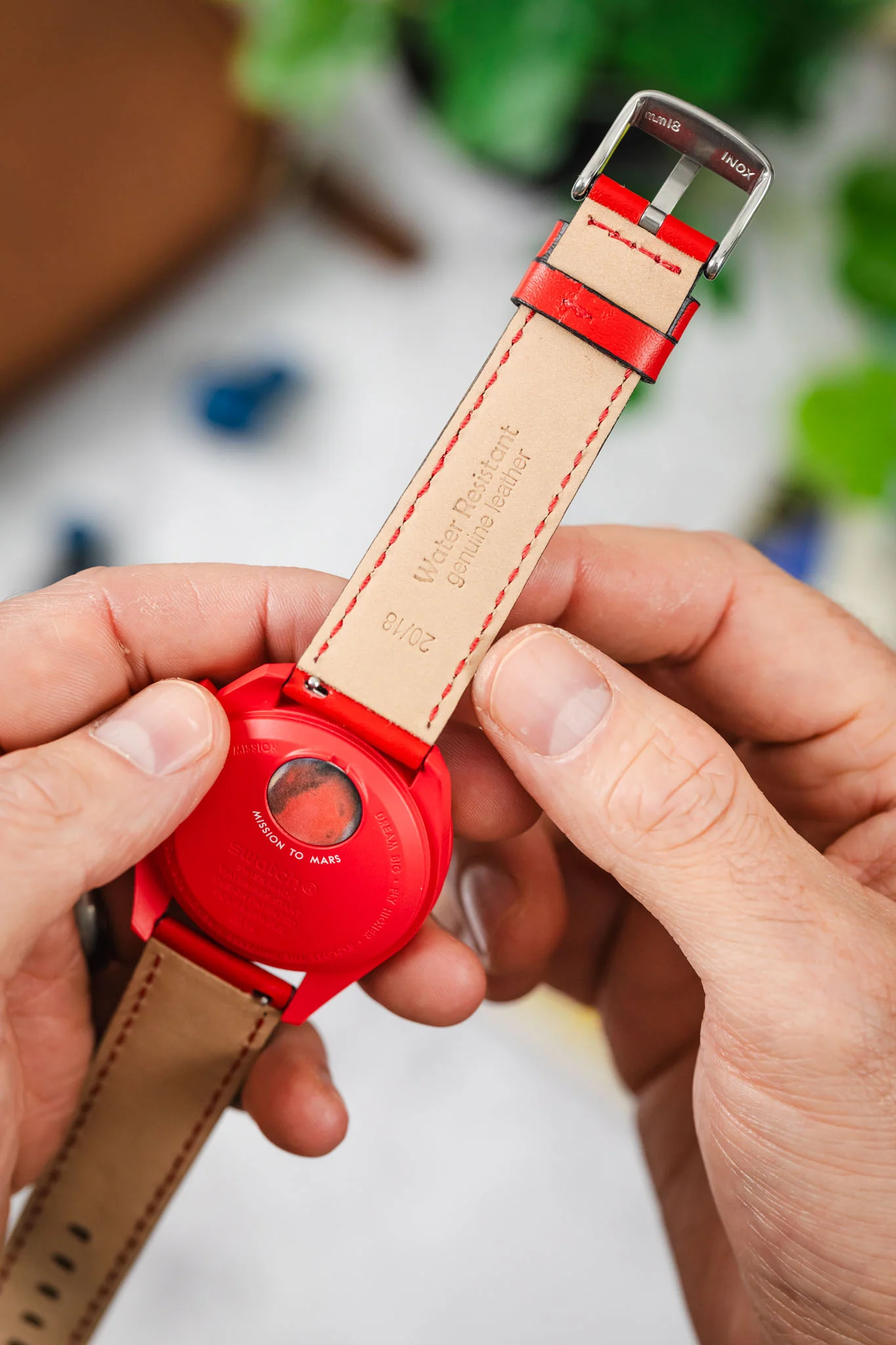 Morellato CROQUET Quick-Release Leather Watch Strap in RED - Image 6