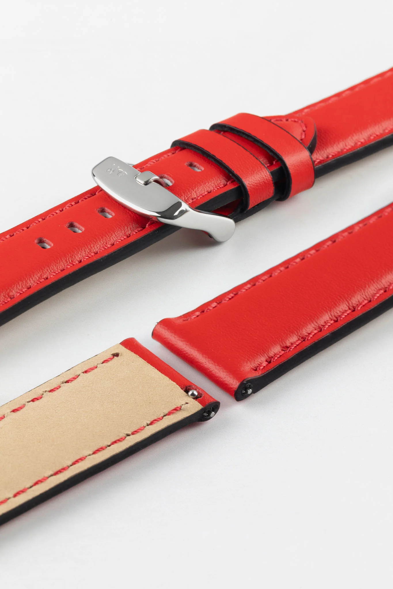 Morellato CROQUET Quick-Release Leather Watch Strap in RED - Image 7
