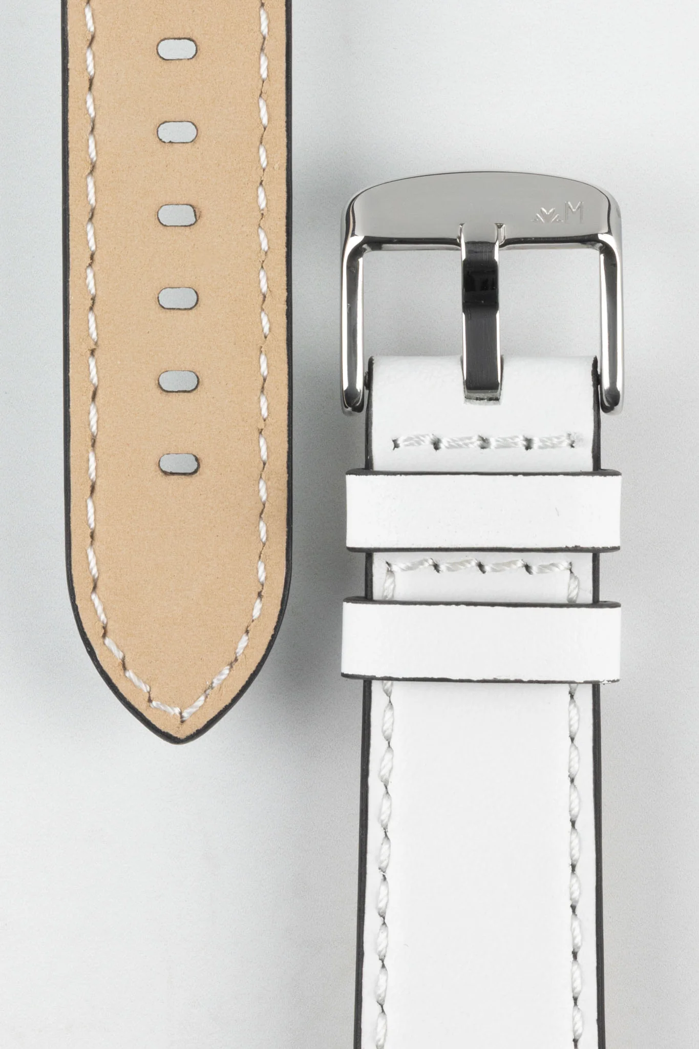 Morellato CROQUET Quick-Release Leather Watch Strap in WHITE - Image 3