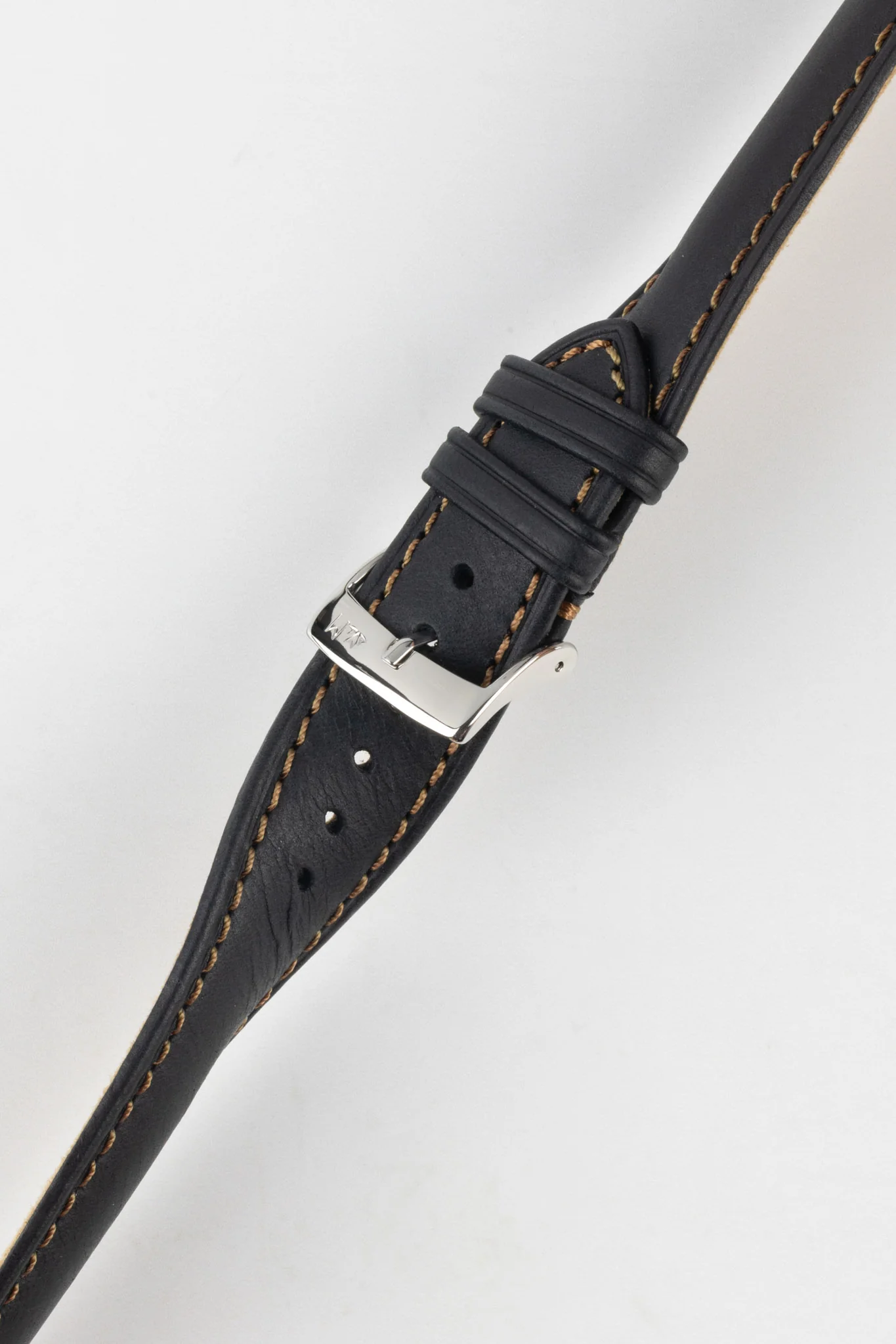 Morellato DERAIN Smooth Calfskin Leather Watch Strap in BLACK - Image 5