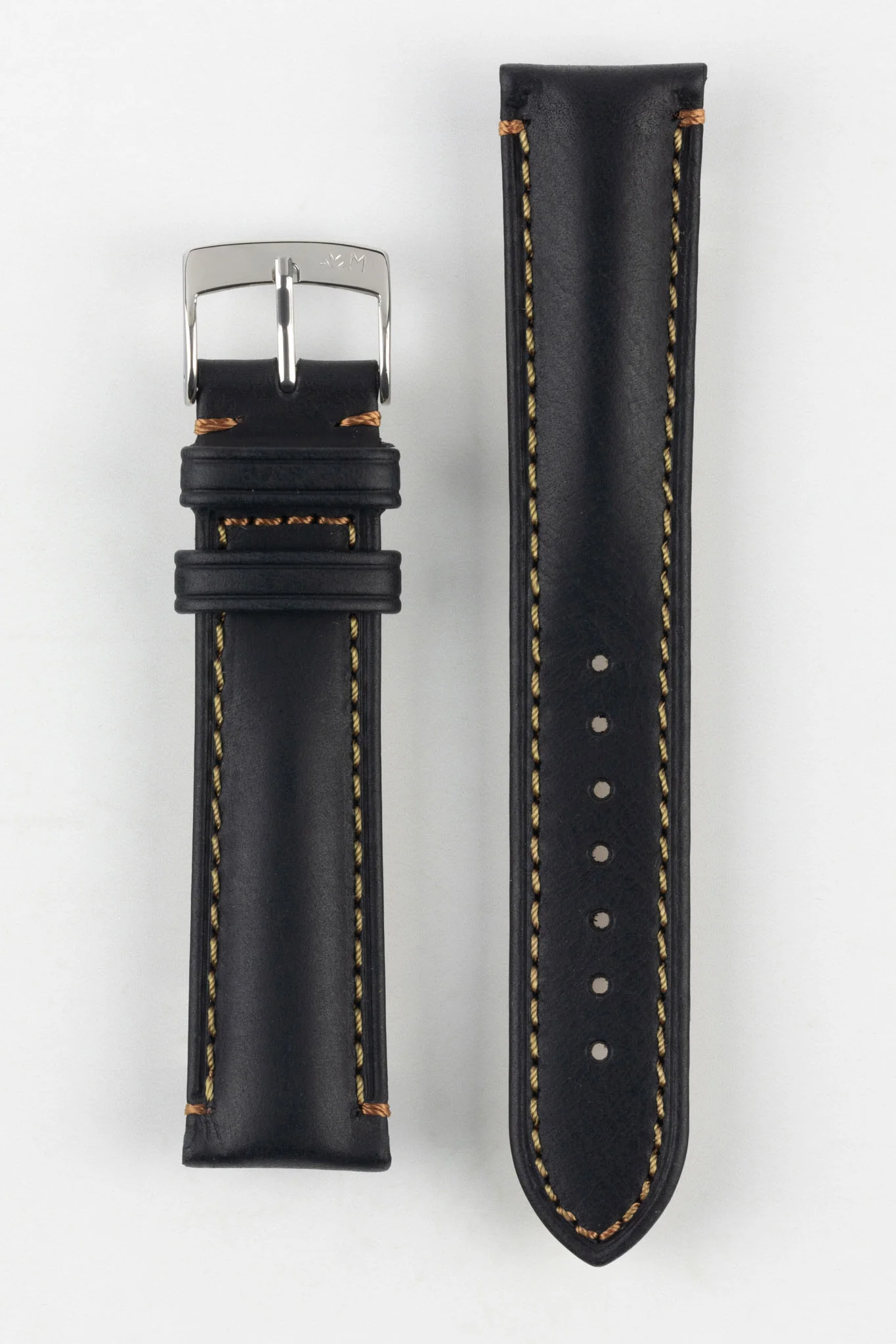 Morellato DERAIN Smooth Calfskin Leather Watch Strap in BLACK - Image 8