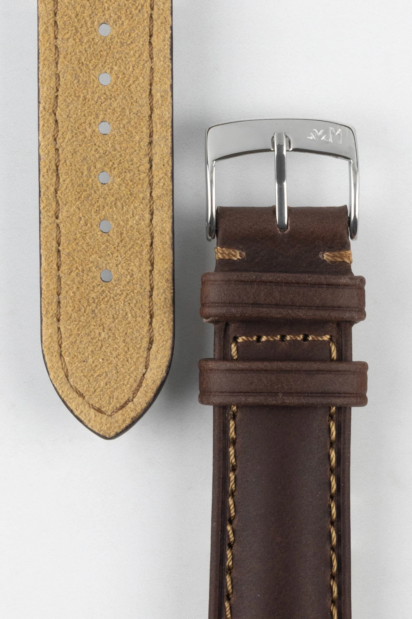 Morellato DERAIN Smooth Calfskin Leather Watch Strap in BROWN - Image 3
