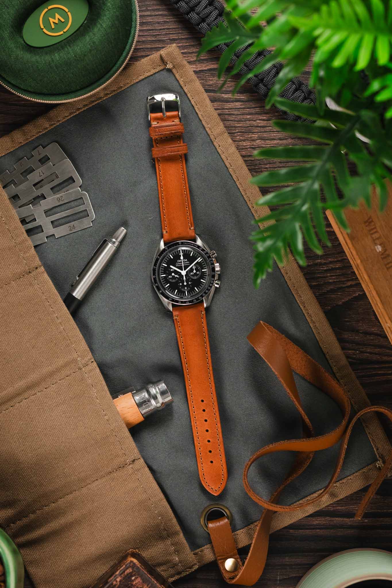 Morellato DERAIN Smooth Calfskin Leather Watch Strap in GOLD BROWN - Image 7