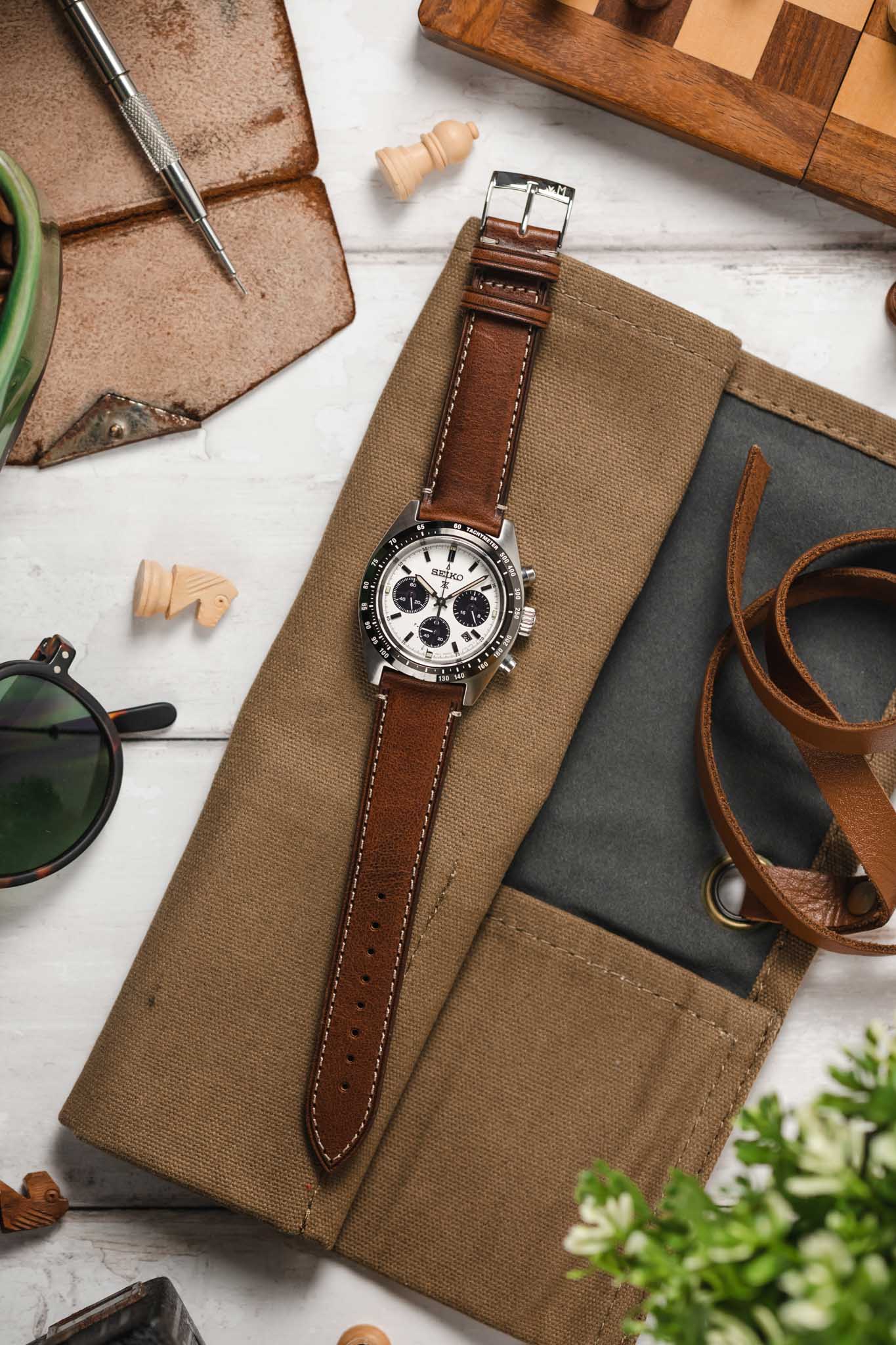 Morellato EL GRECO Calfskin Leather Watch Strap in BROWN - Image 6