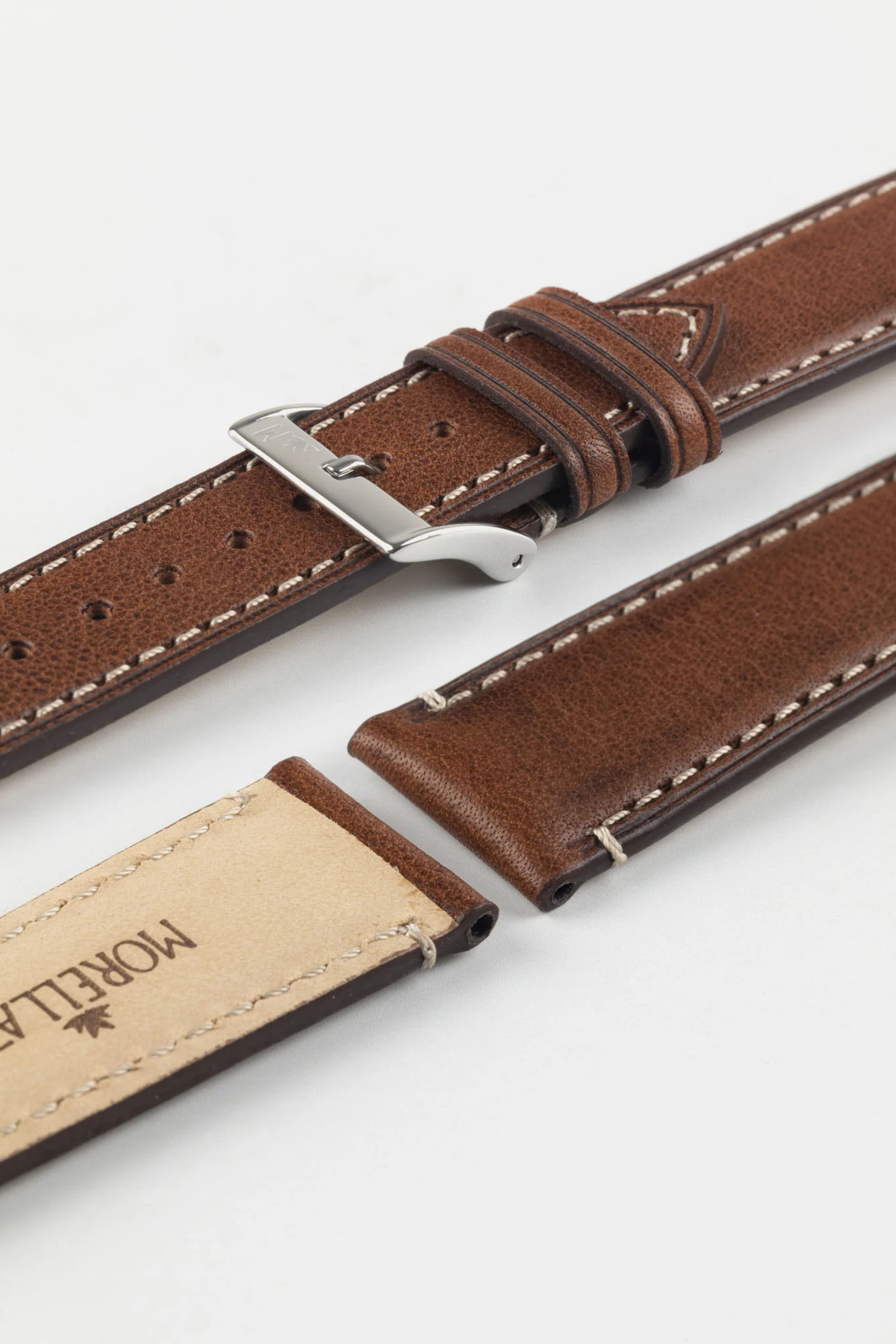Morellato EL GRECO Calfskin Leather Watch Strap in BROWN - Image 7