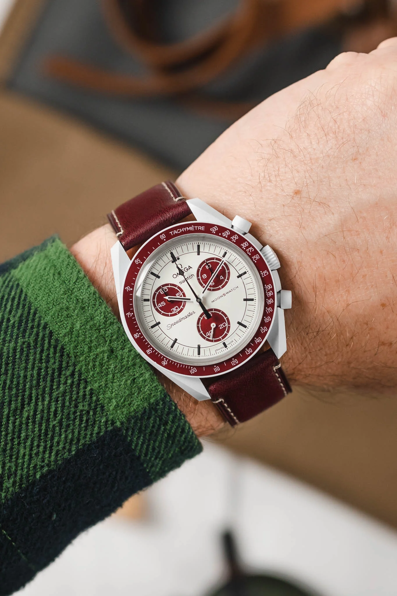Morellato EL GRECO Calfskin Leather Watch Strap in BURGUNDY - Image 2