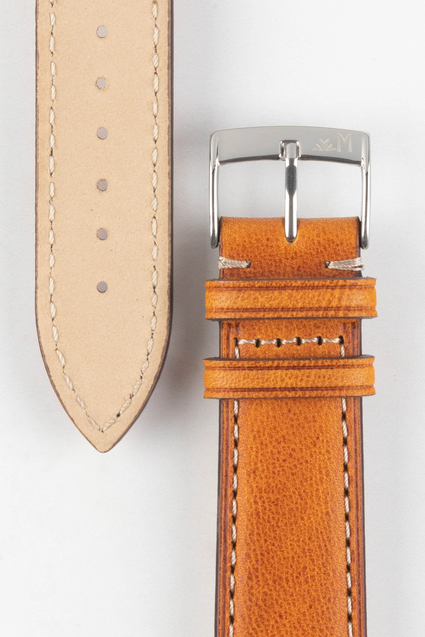 Morellato EL GRECO Calfskin Leather Watch Strap in GOLD BROWN - Image 3