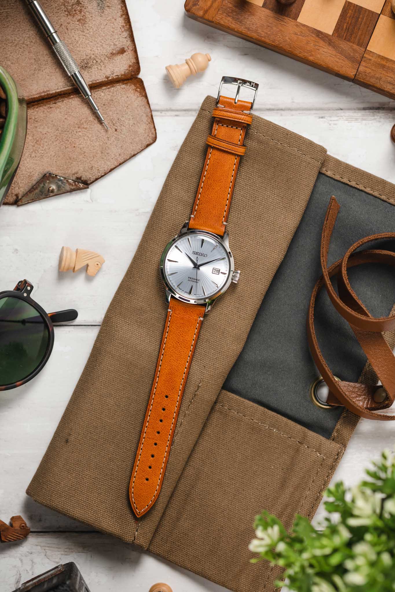 Morellato EL GRECO Calfskin Leather Watch Strap in GOLD BROWN - Image 6