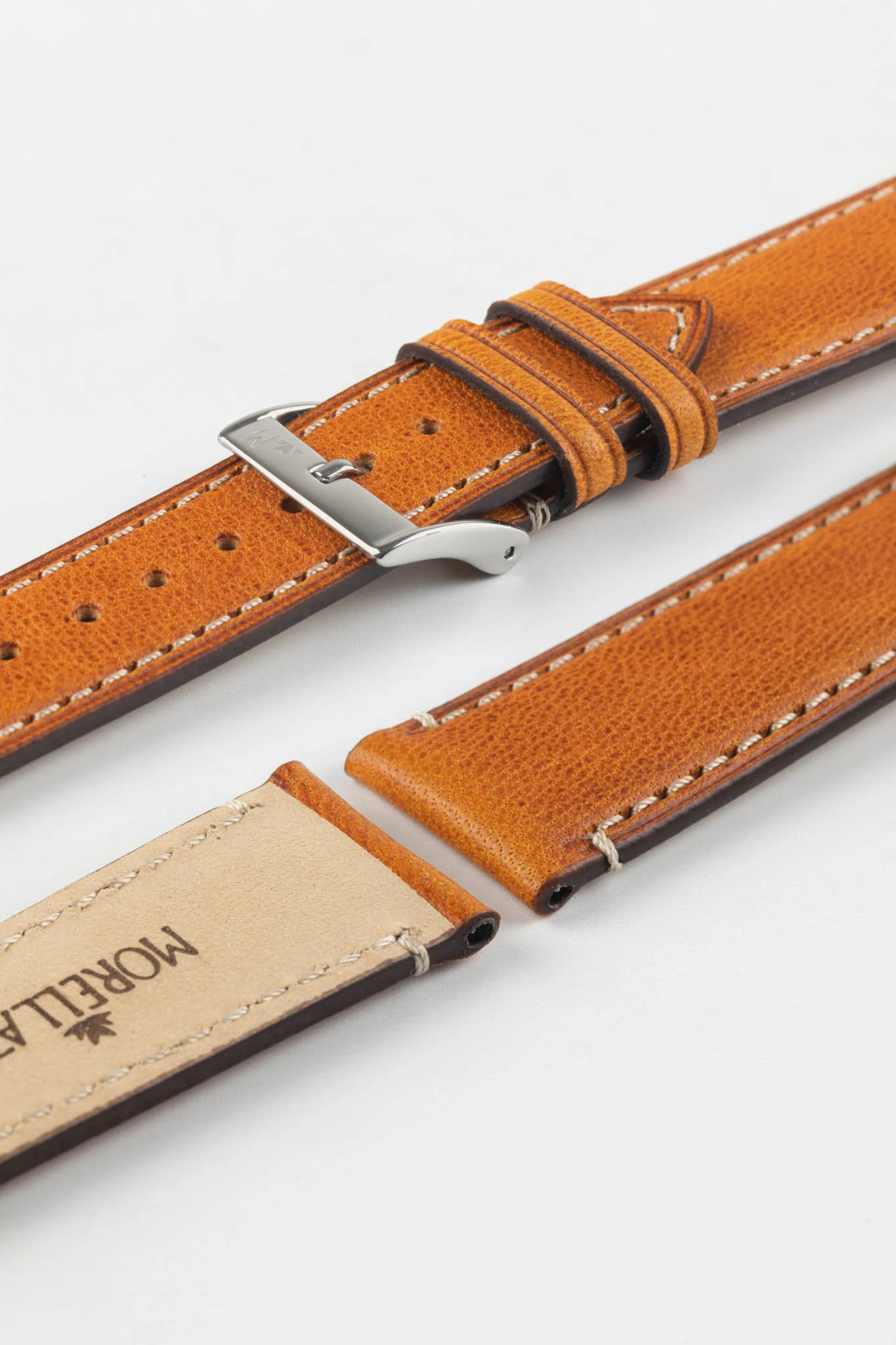 Morellato EL GRECO Calfskin Leather Watch Strap in GOLD BROWN - Image 7