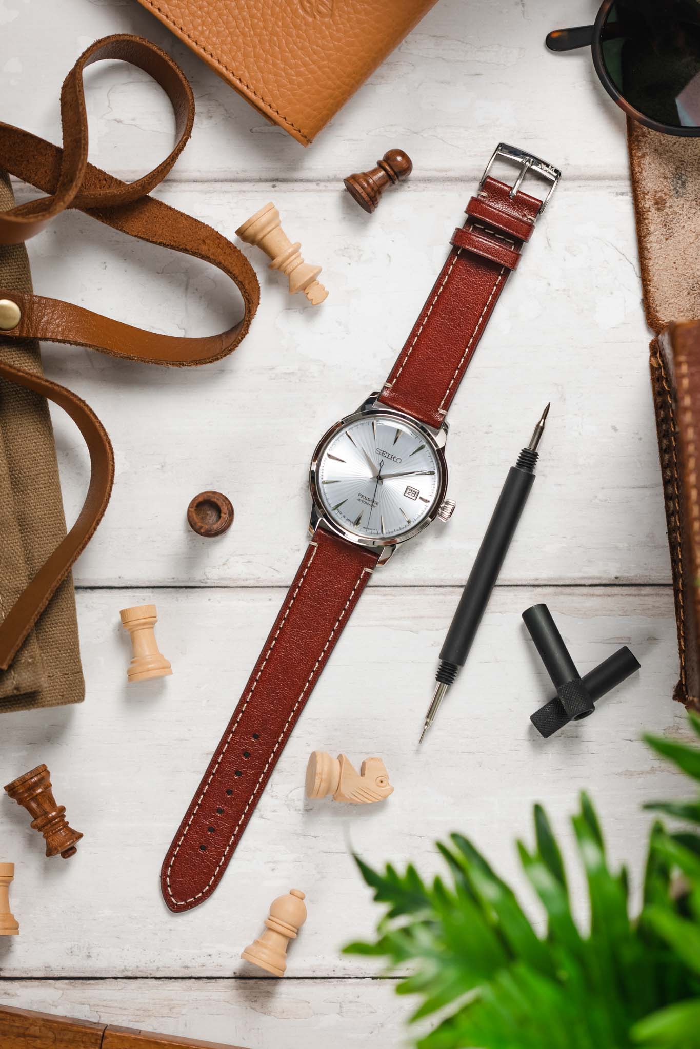 Morellato GAUDÌ Calfskin Leather Watch Strap in GOLD BROWN - Image 6