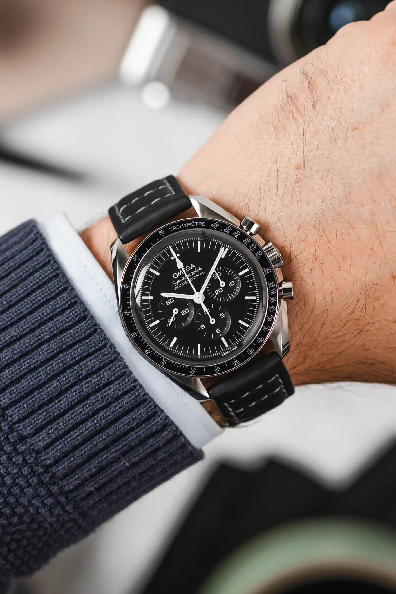 Morellato GINEPRO Buffalo-Grain Vegan Leather Watch Strap in BLACK - Image 2