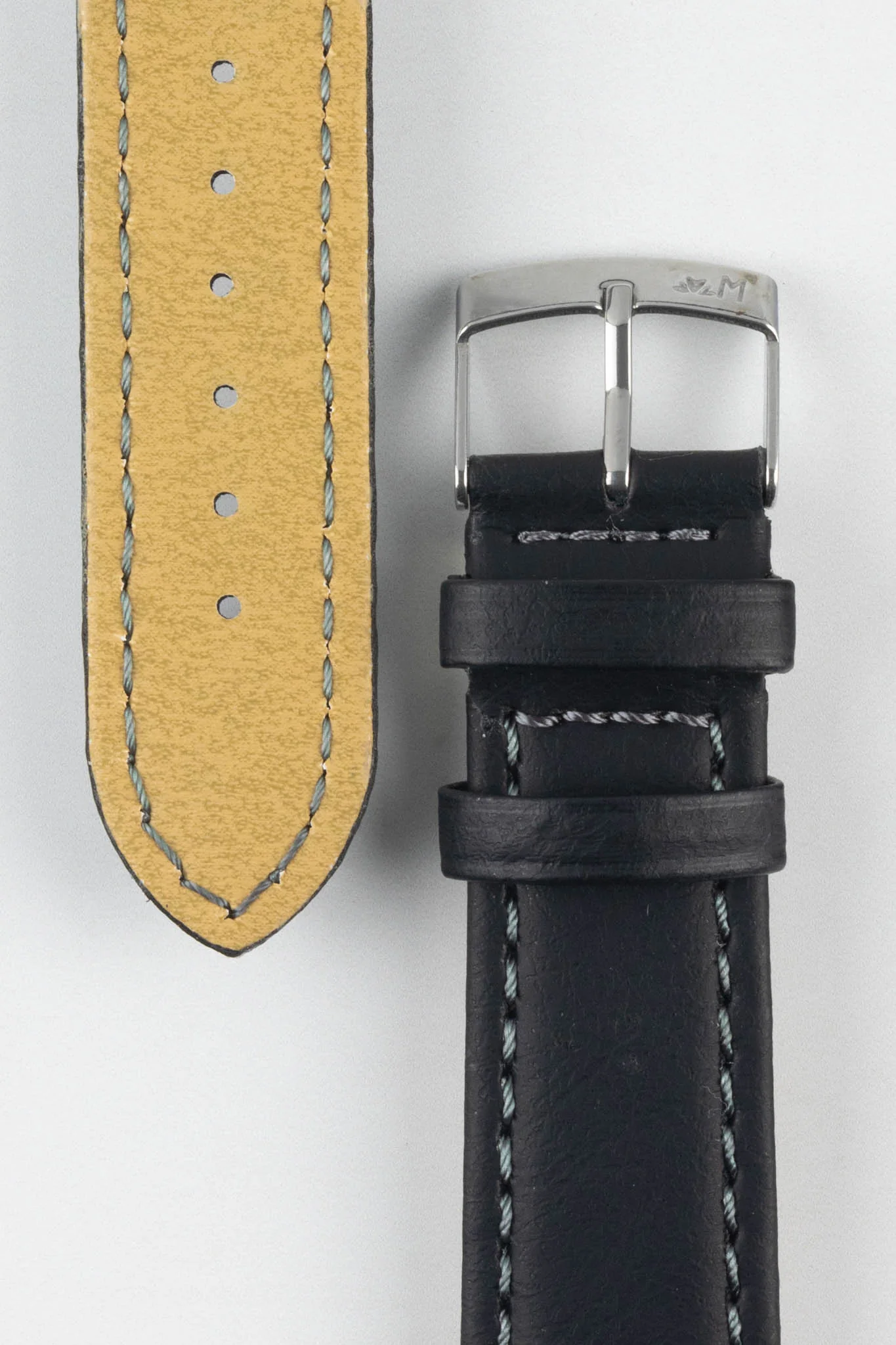 Morellato GINEPRO Buffalo-Grain Vegan Leather Watch Strap in BLACK - Image 3