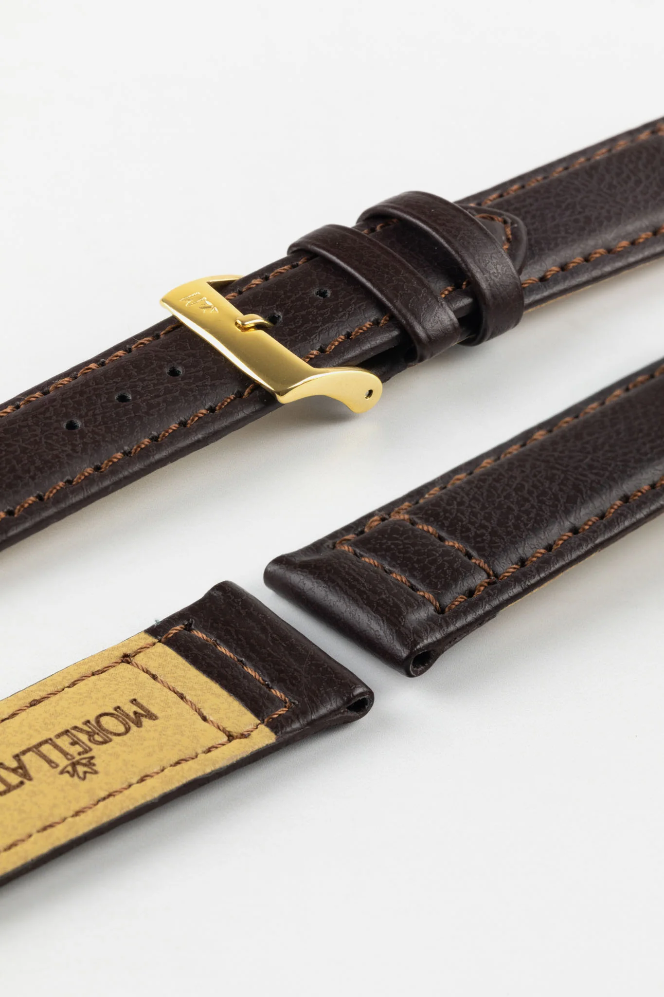 Morellato GINEPRO Buffalo-Grain Vegan Leather Watch Strap in BROWN - Image 6