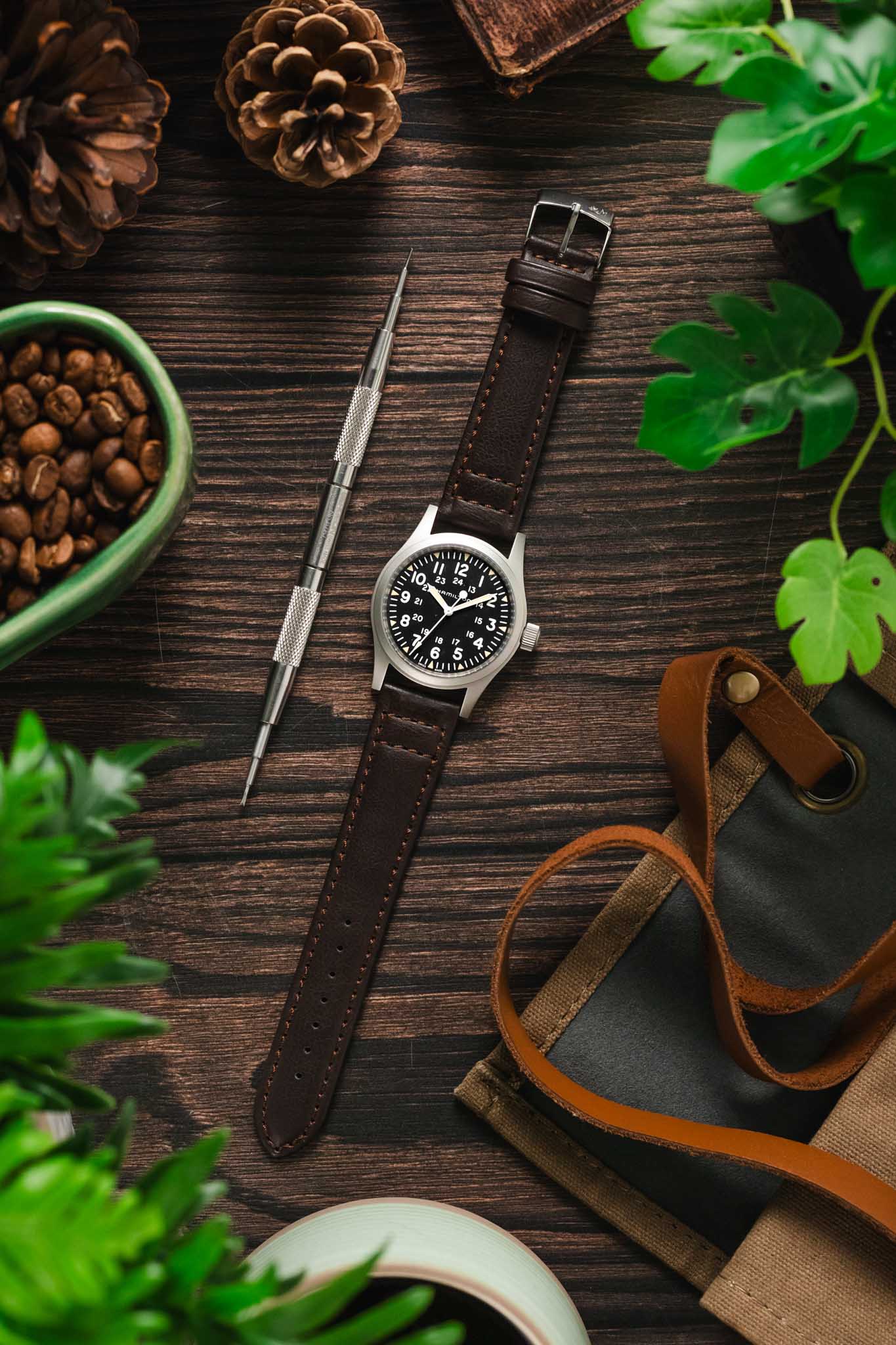 Morellato GINEPRO Buffalo-Grain Vegan Leather Watch Strap in BROWN - Image 8