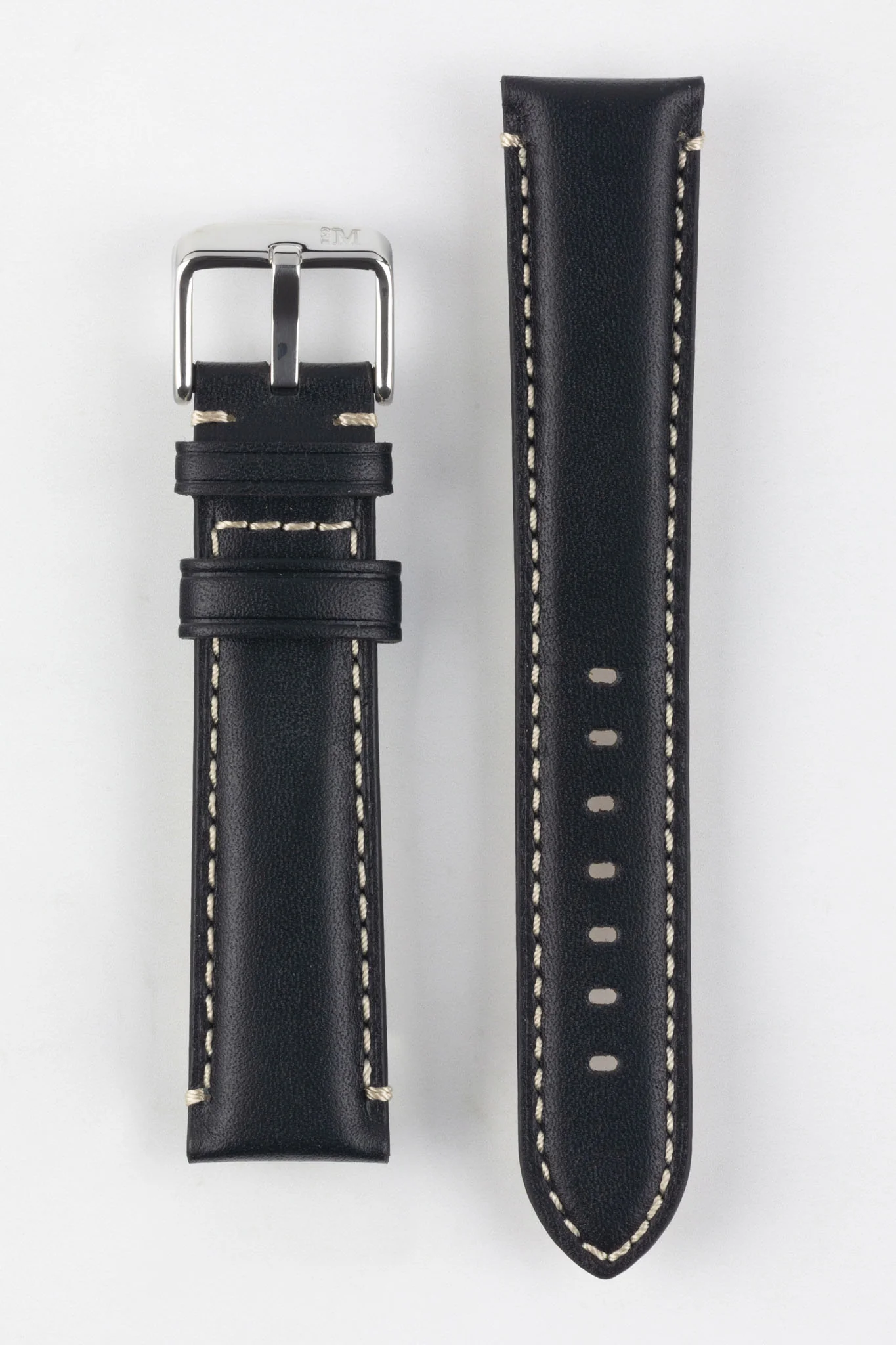 Morellato GIORGIONE Smooth Calfskin Leather Watch Strap in BLACK - Image 8