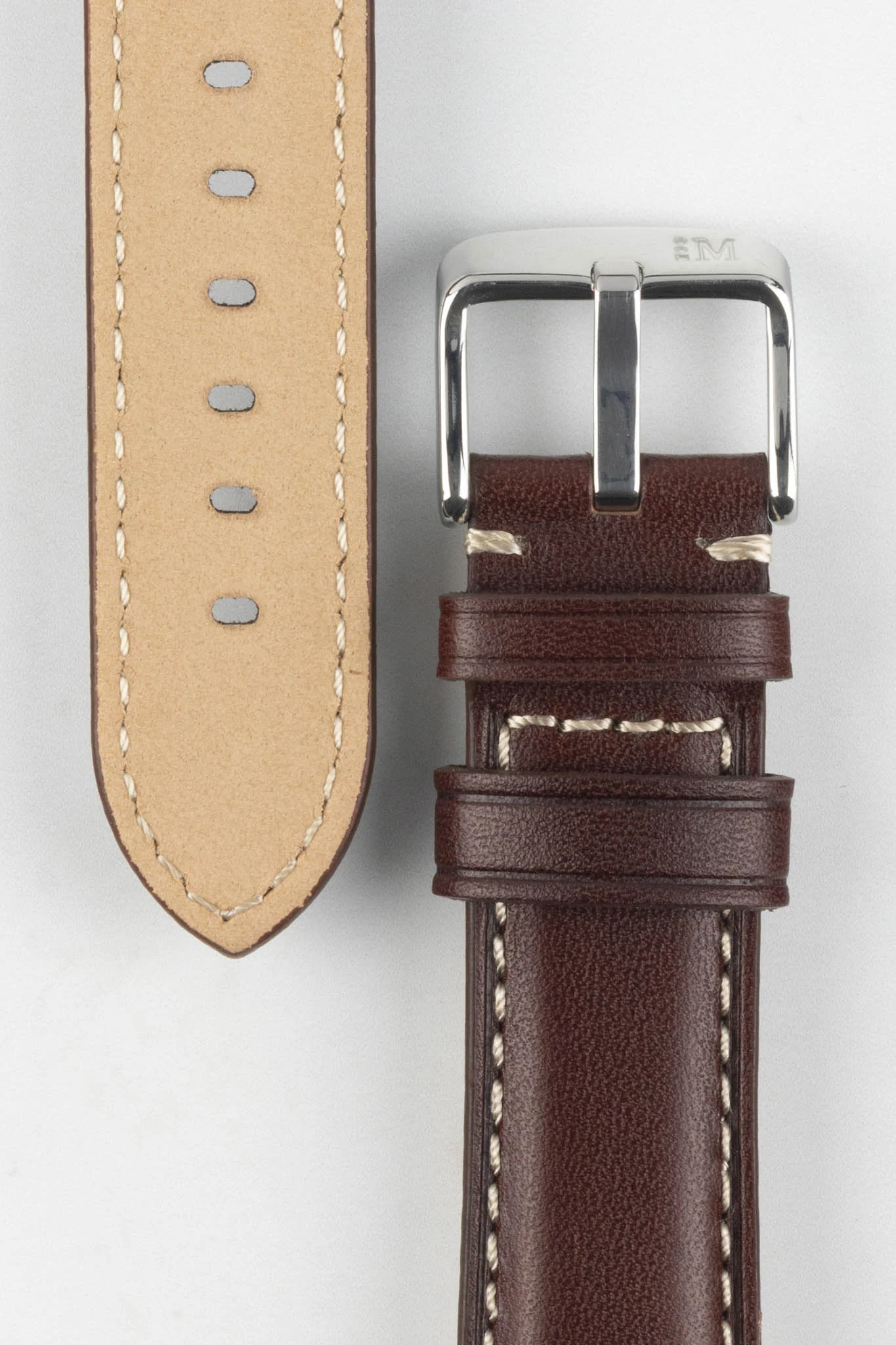 Morellato GIORGIONE Smooth Calfskin Leather Watch Strap in BROWN - Image 3